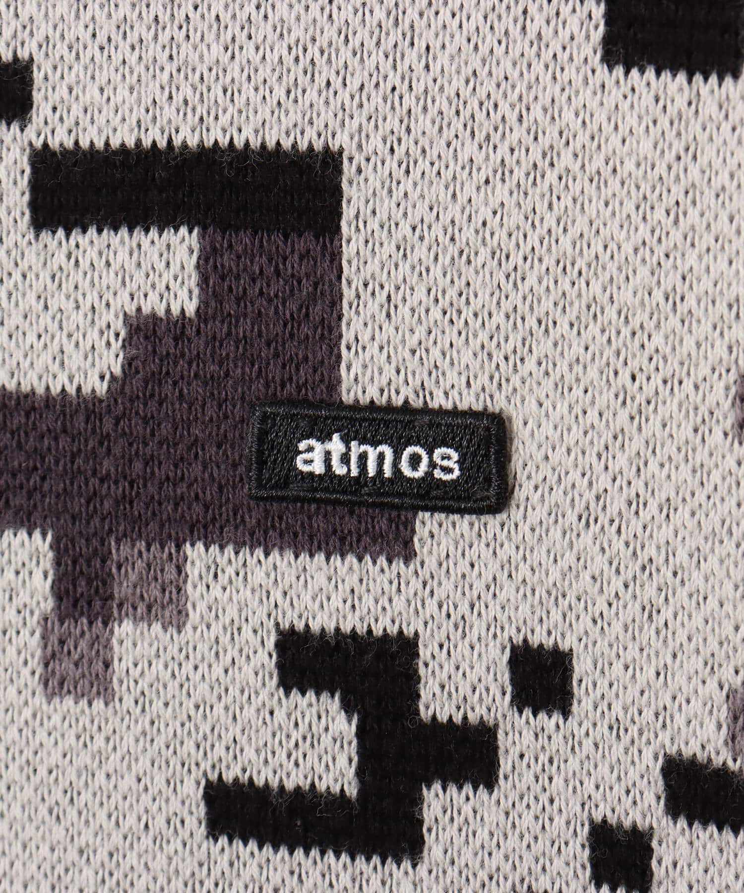 atmos Small Logo Patch  Knit Sweater CAMOUFLAGE BLACKの画像