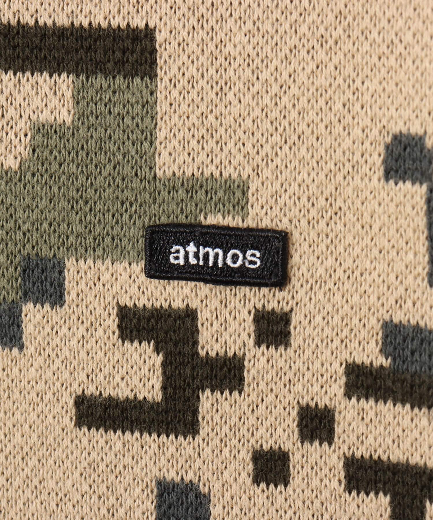 atmos Small Logo Patch  Knit Sweater CAMOUFLAGE KHAKIの画像