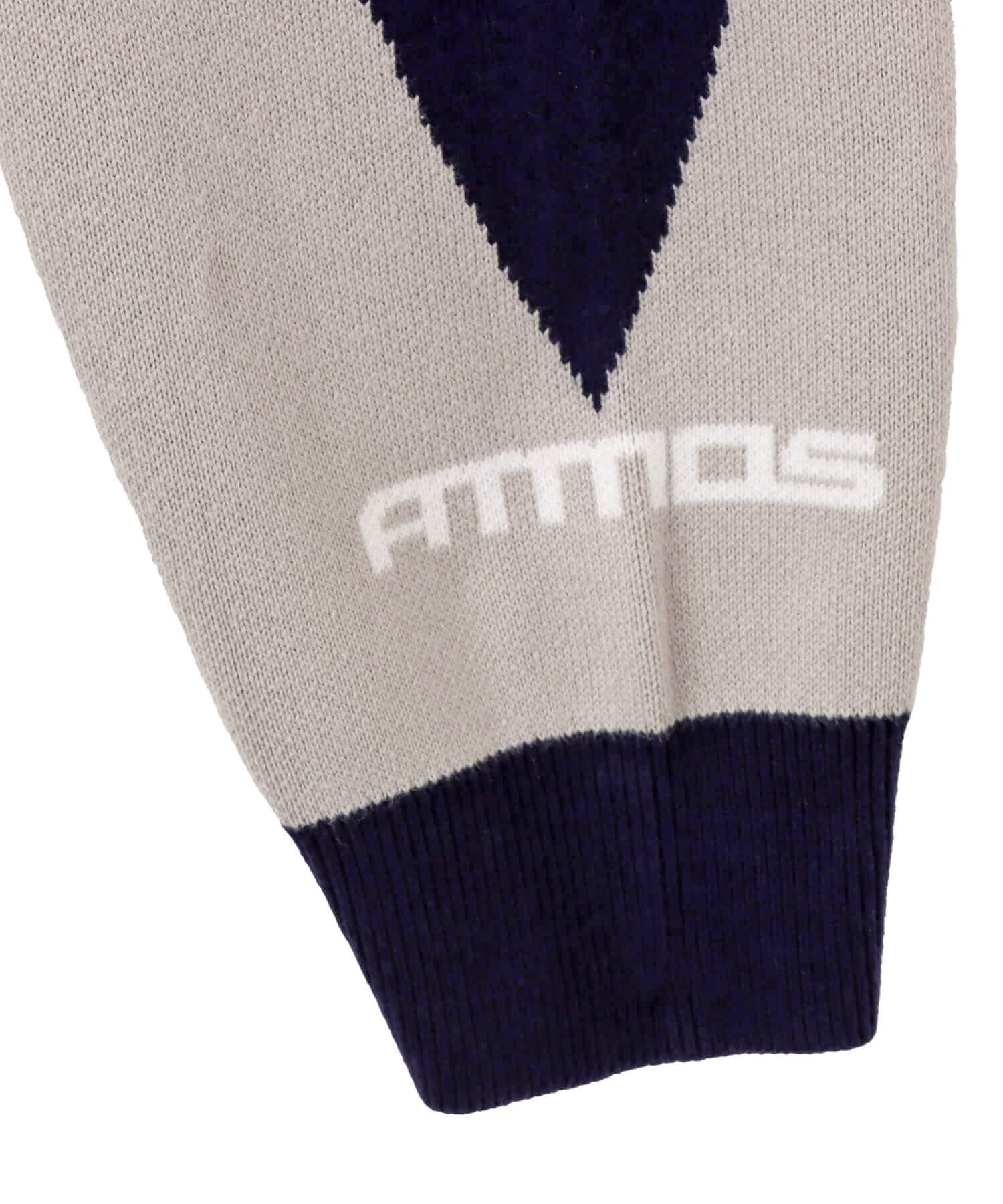 atmos x HONDA Jacquard Knit Sweater NAVYの画像
