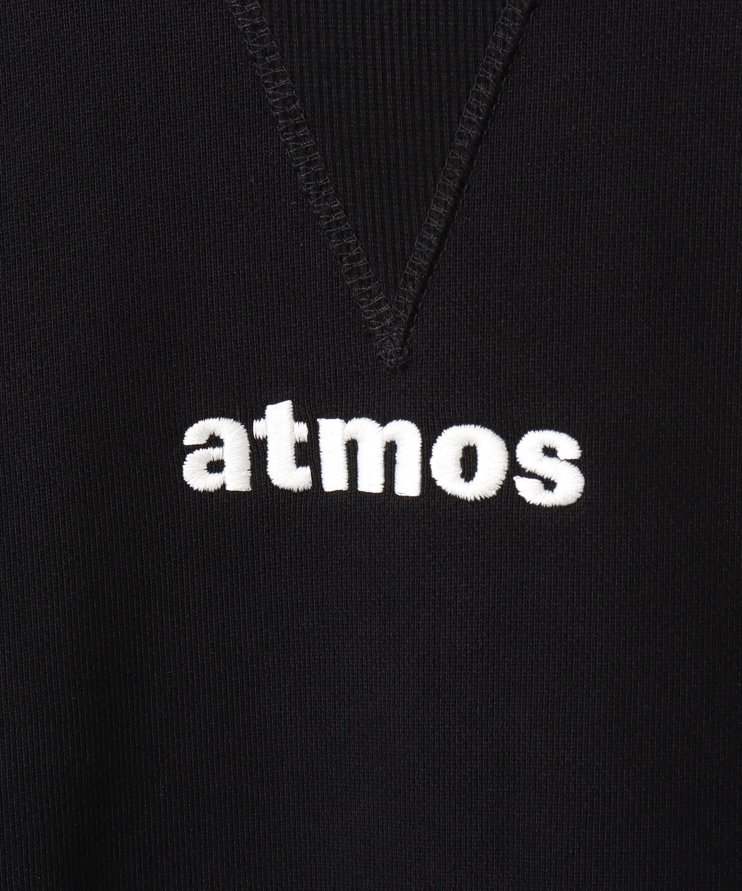 atmos Embroidery Classic Logo Crew Neck Sweatshirt BLACKの画像