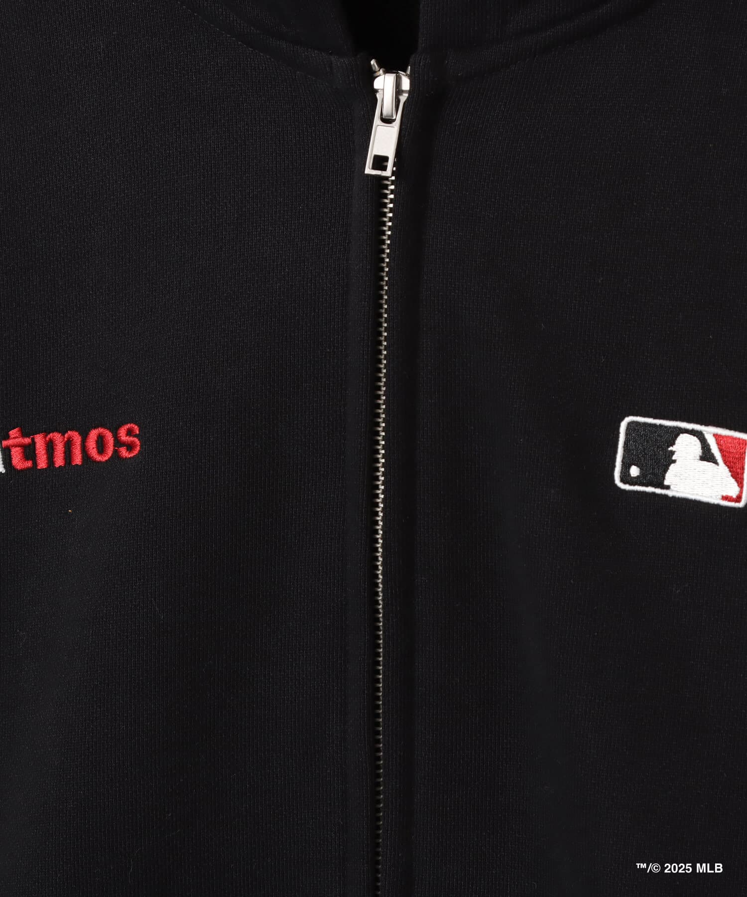 atmos x MLB All Teams Patch Zip-up Hooded Sweatshirt BLACKの画像