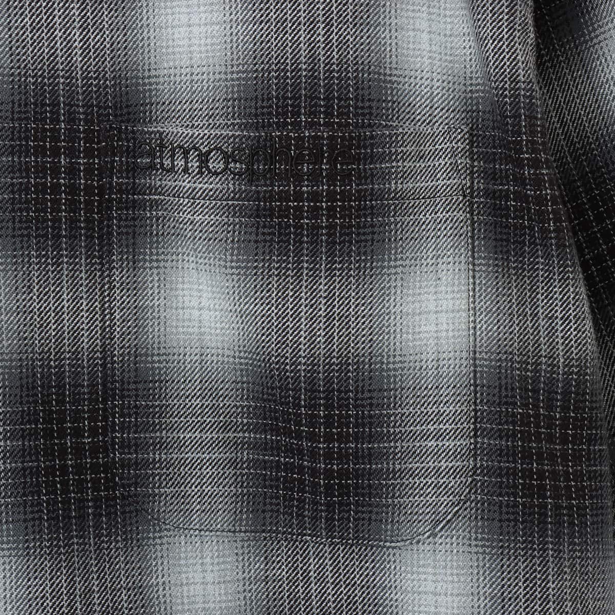 atmos Ombre Check Open Collar Shirt BLACKの画像
