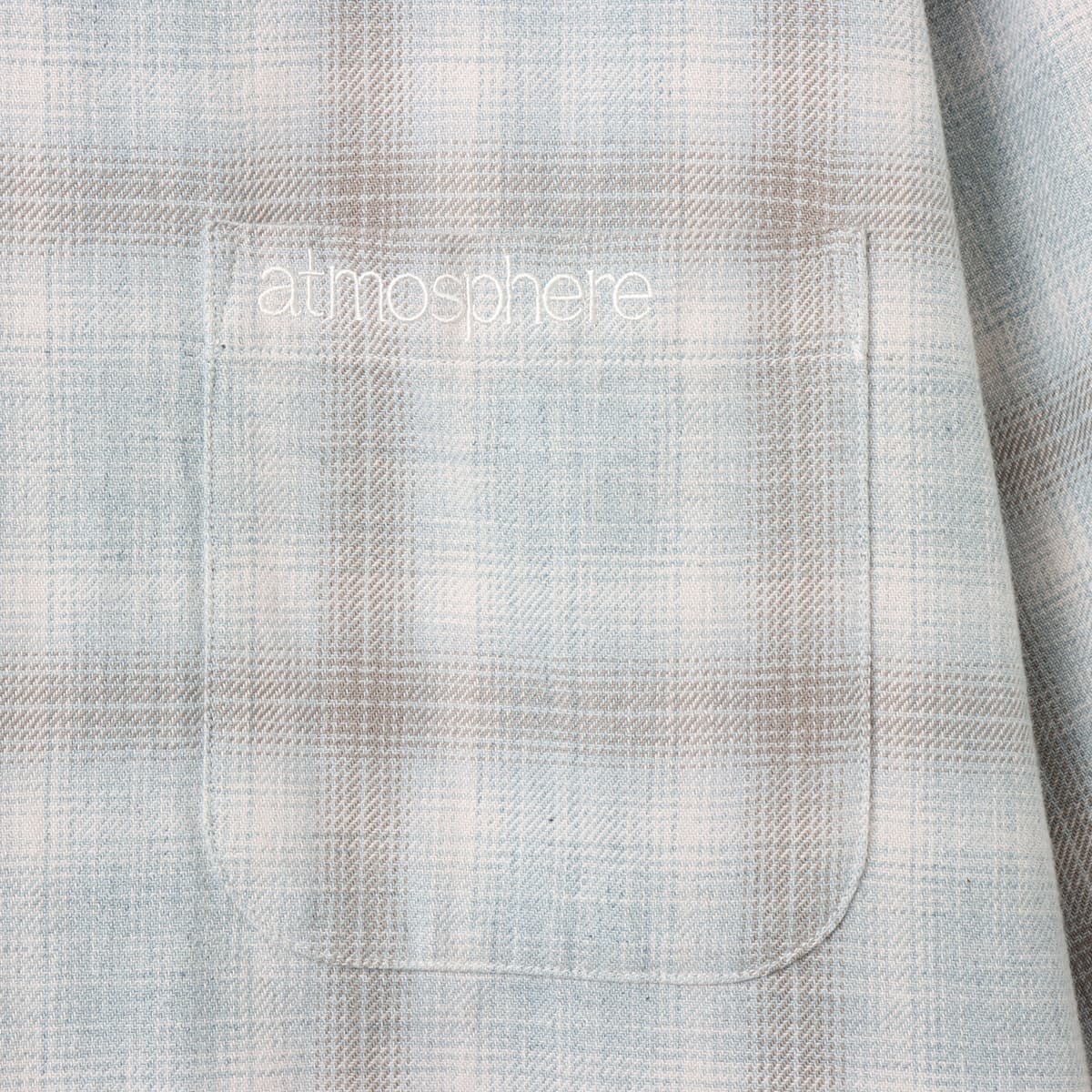 atmos Ombre Check Open Collar Shirt BLUEの画像