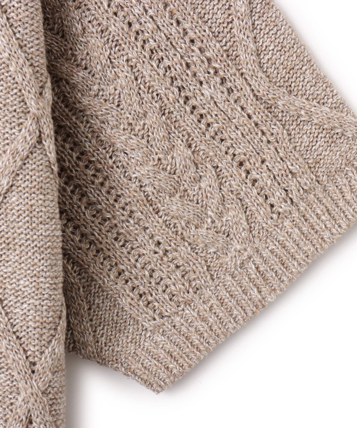 atmos Cable Knit Polo Shirt BEIGEの画像