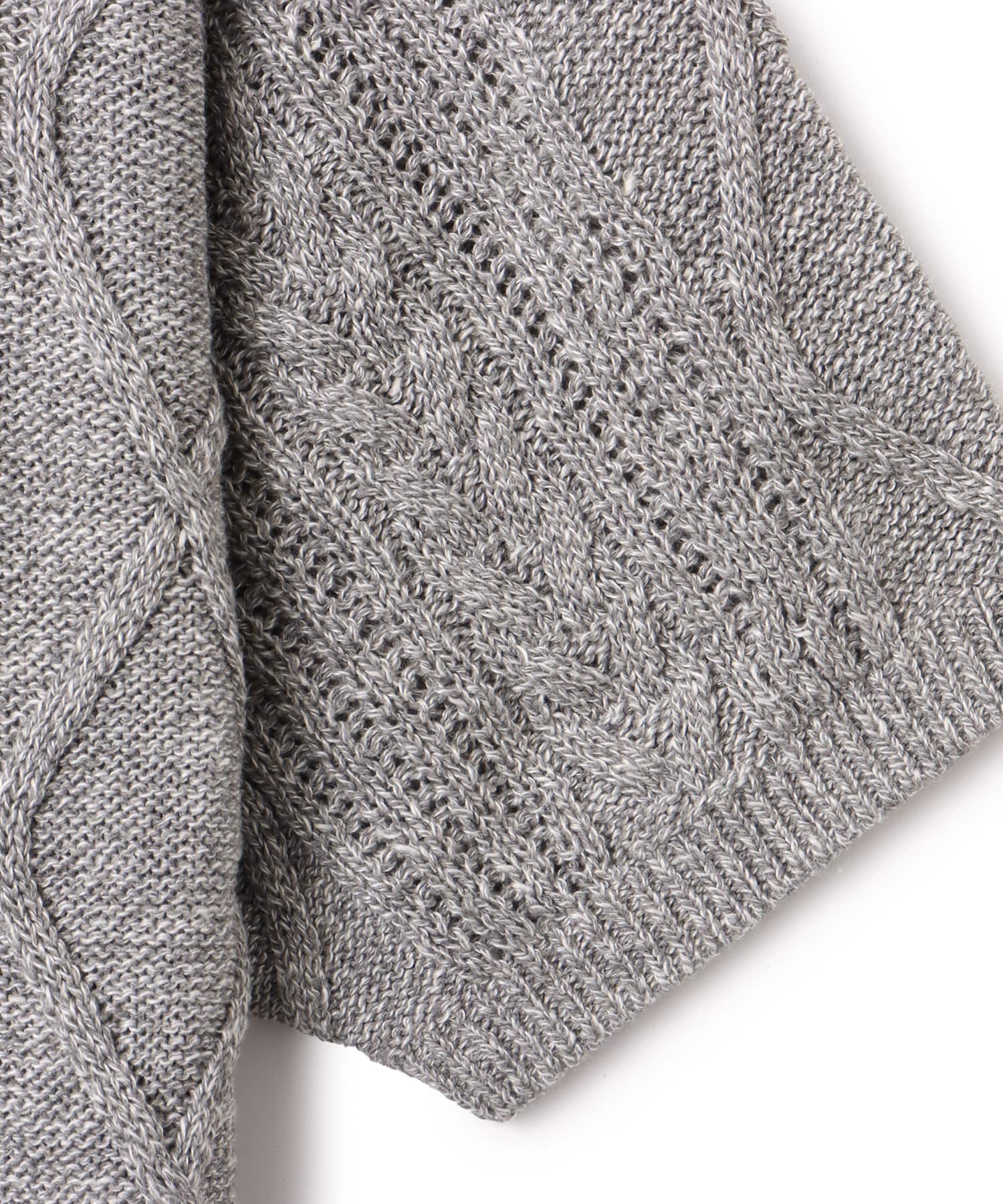 atmos Cable Knit Polo Shirt GRAYの画像