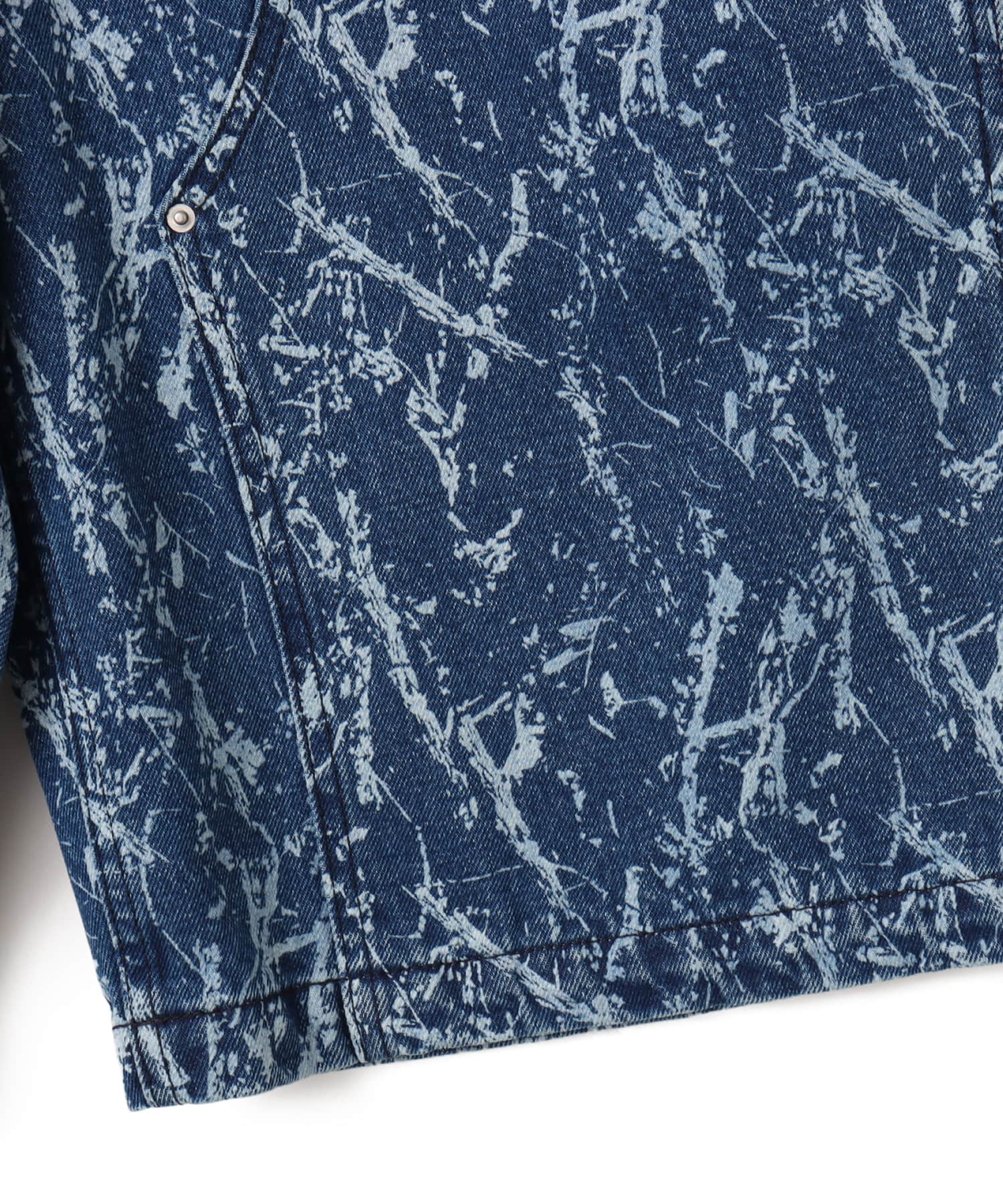 atmos Tree Camouflage Print Denim Short Pants BLUEの画像