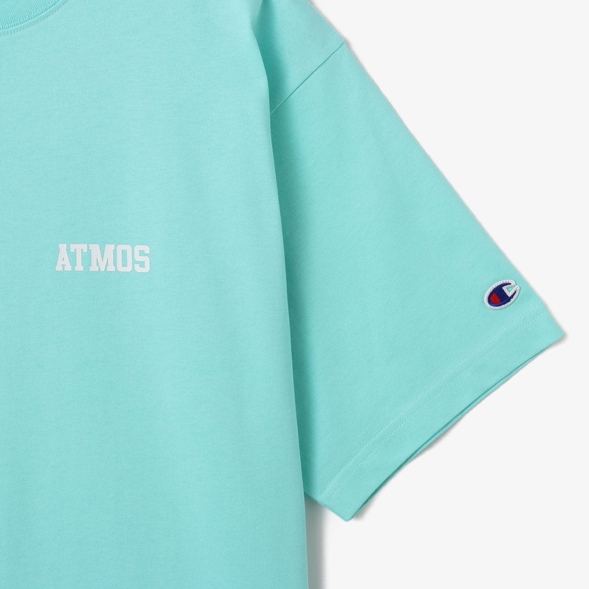 atmos × champion College Logo T-shirt LIGHT GREENの画像