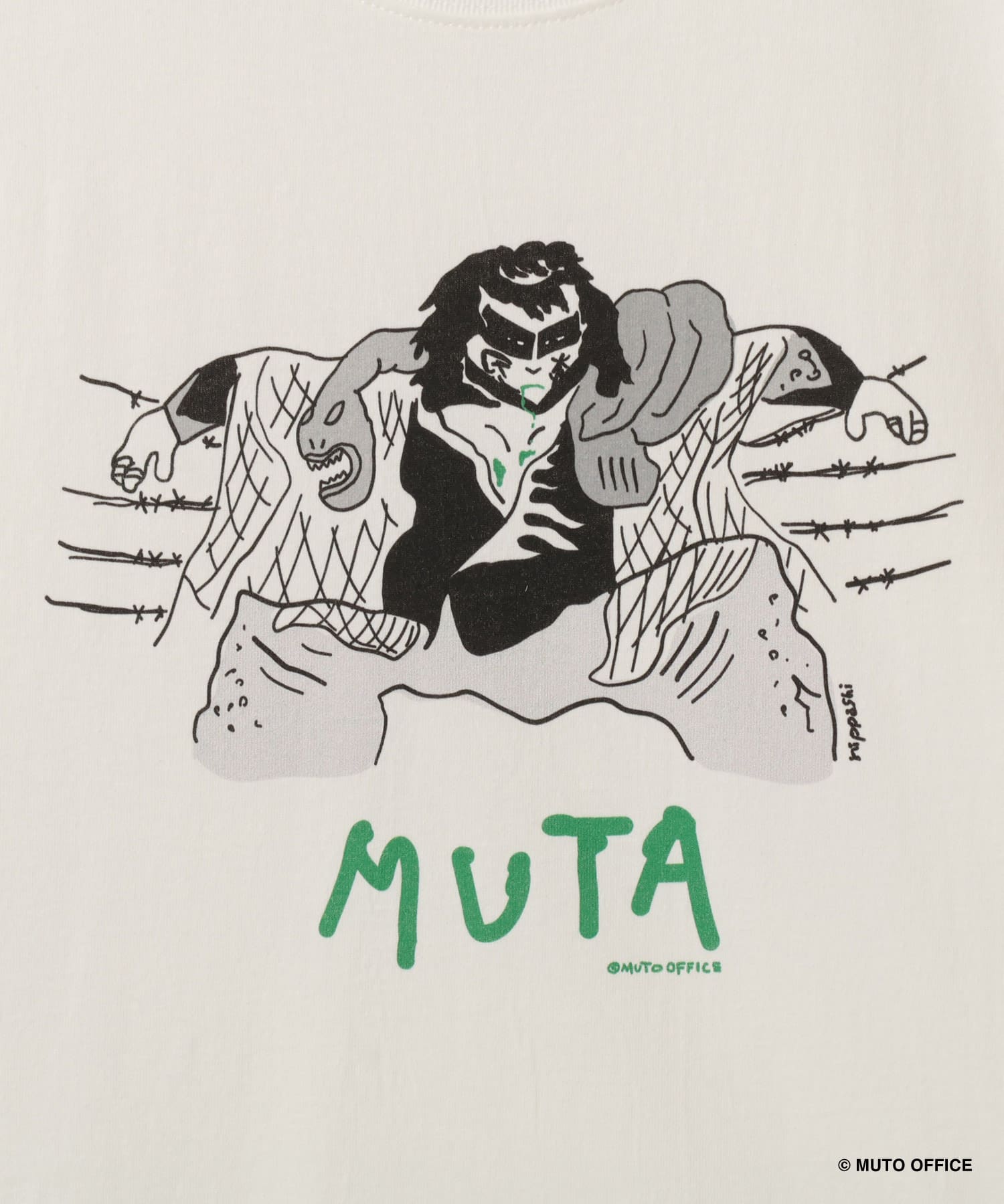 GREAT MUTA x Devilock x atmos T-shirt WHITEの画像