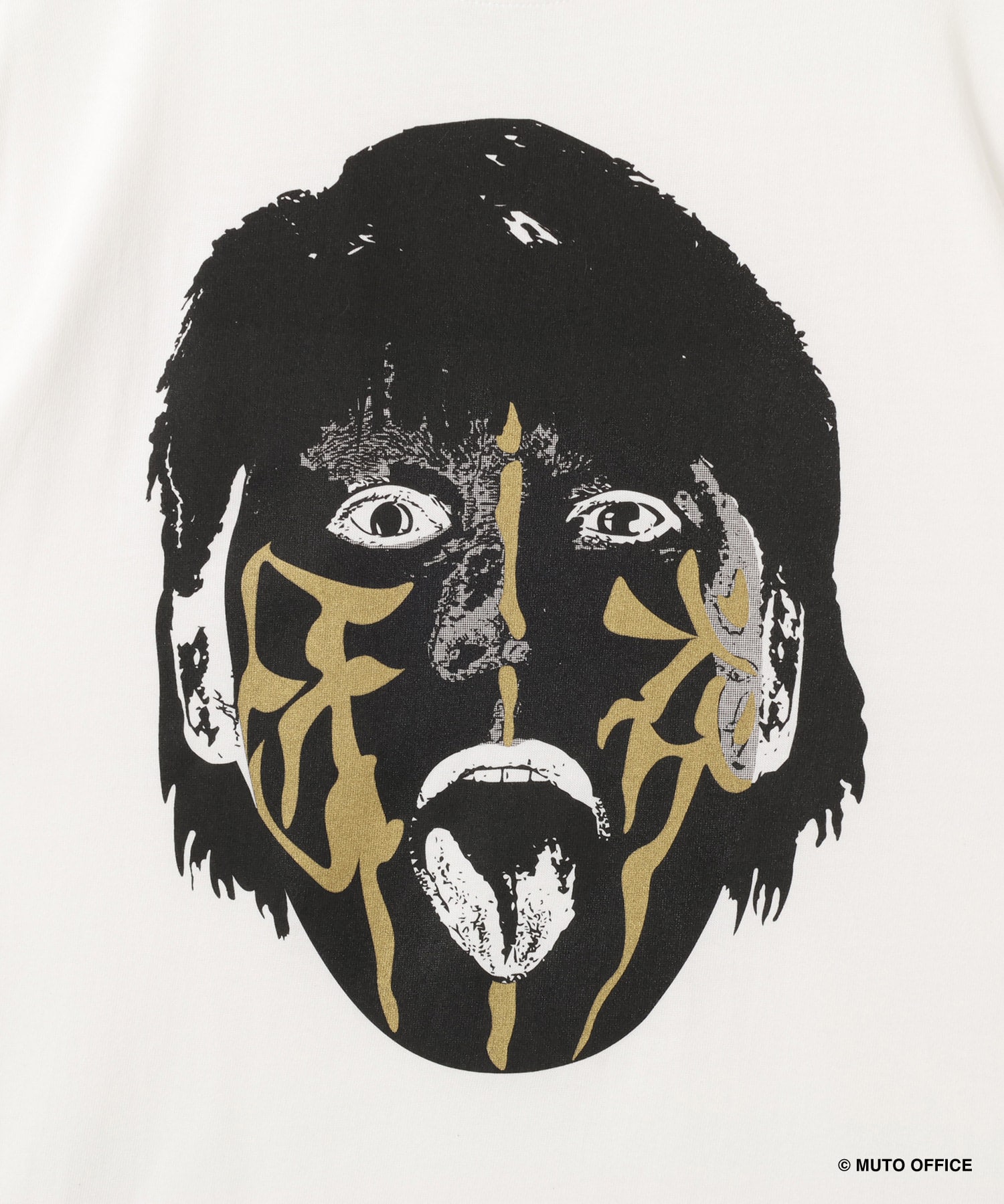GREAT MUTA x TWOPLATOONS FACE T-Shirt BLACK X GOLDの画像