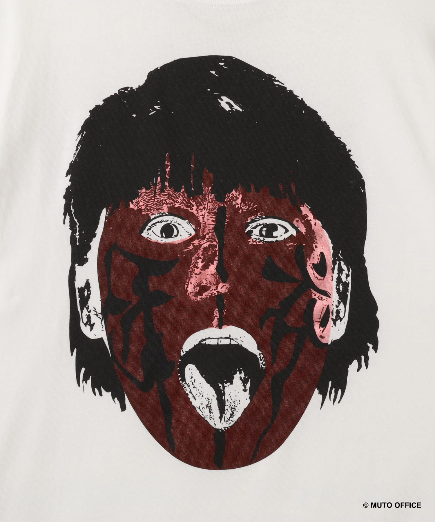 GREAT MUTA x TWOPLATOONS FACE T-Shirt RED X BLACKの画像