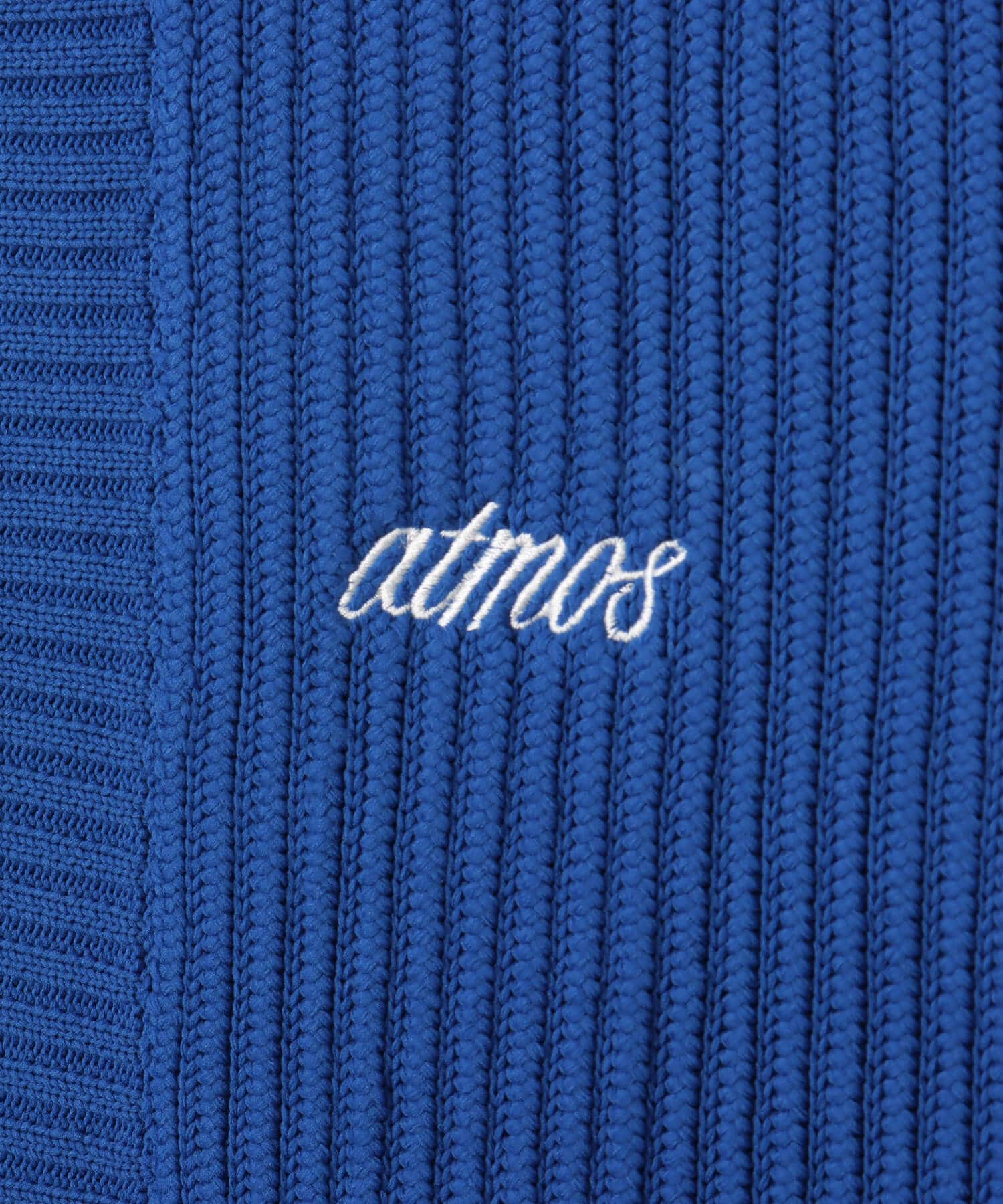 atmos Polyester Single-Ridge Tuck Zip-Up Sweater BLUEの画像