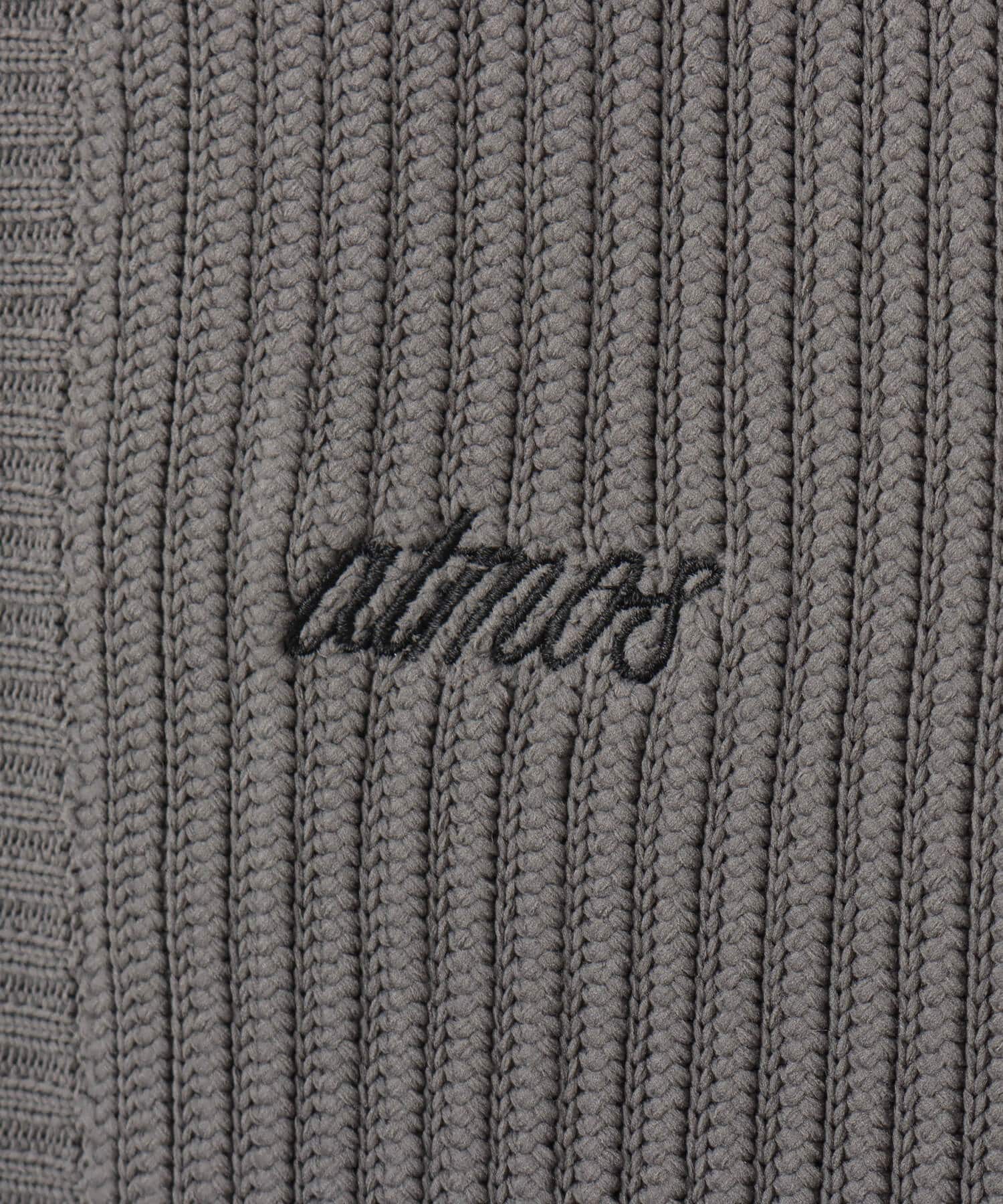 atmos Polyester Single-Ridge Tuck Zip-Up Sweater GRAYの画像