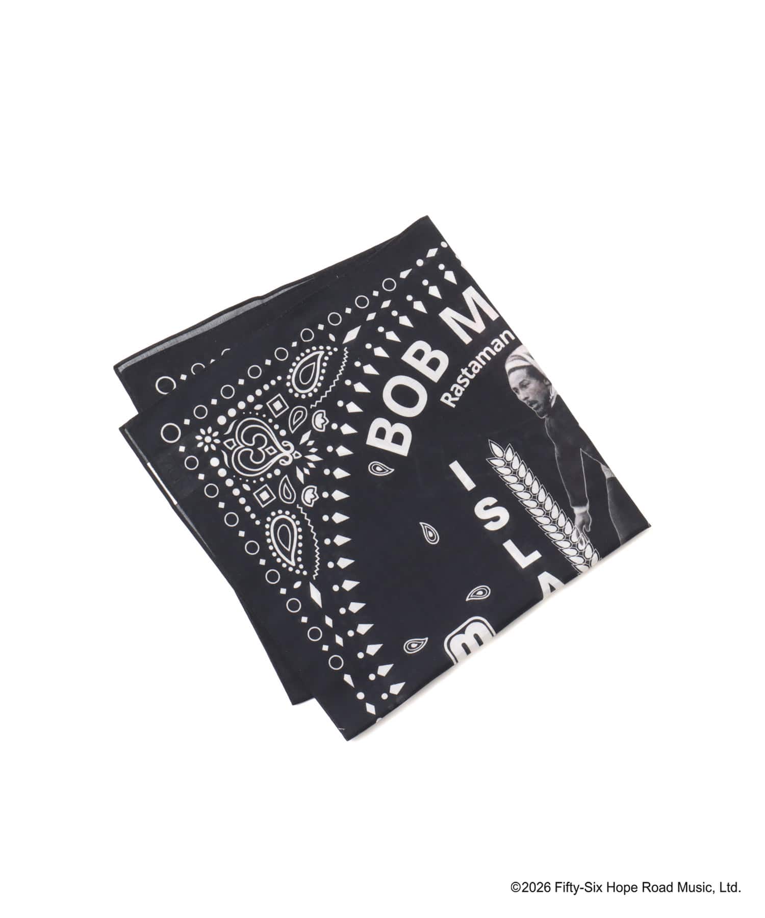 atmos x BOB MARLEY Foot Ball Bandana BLACKの画像