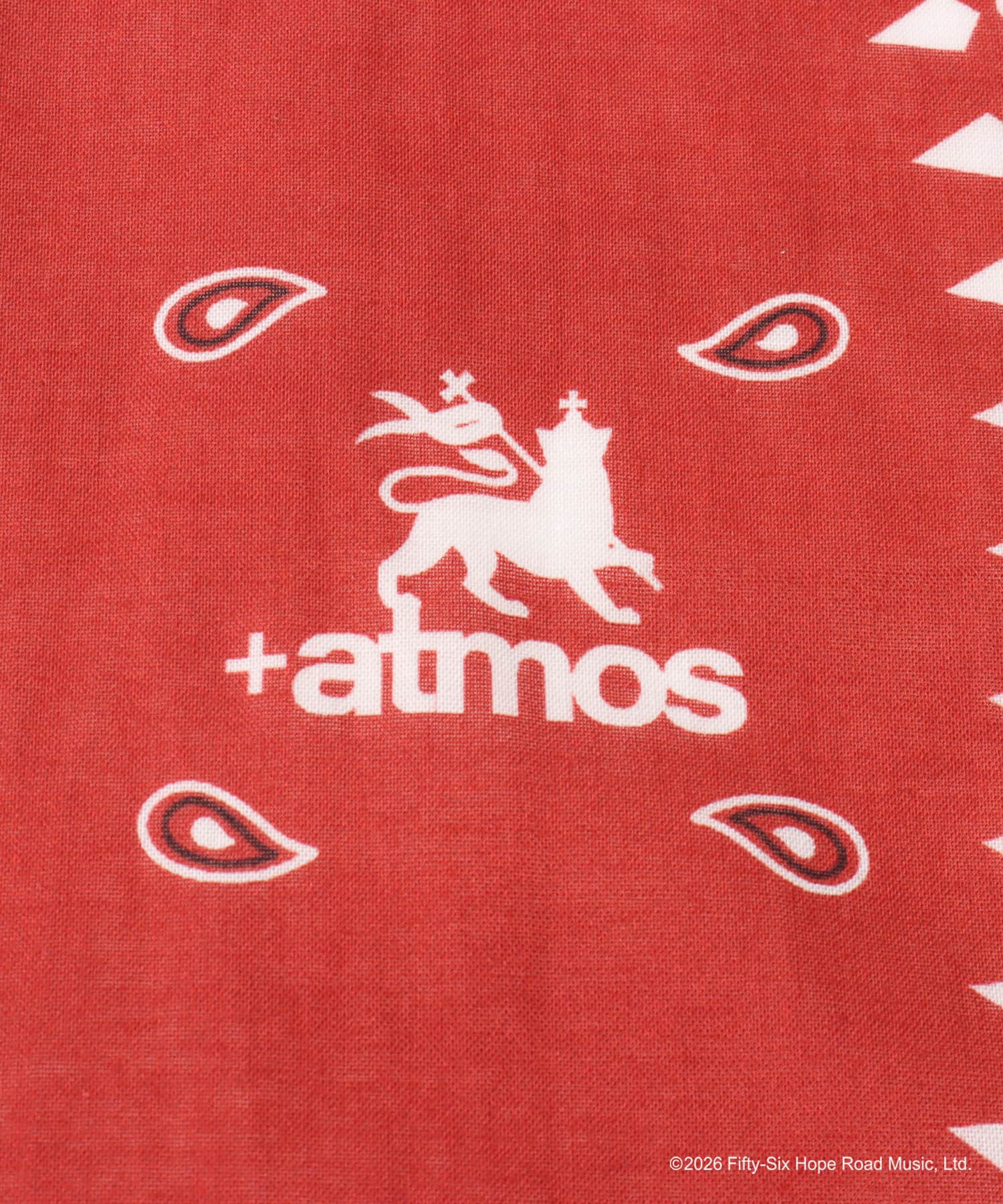 atmos x BOB MARLEY Foot Ball Bandana REDの画像