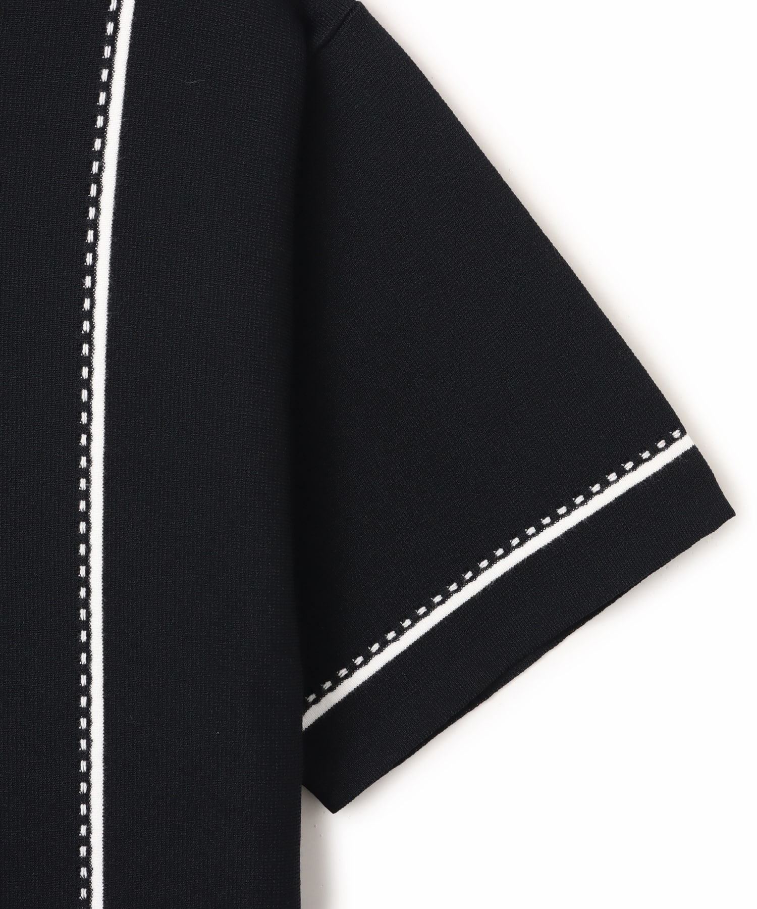 atmos Milano Rib Open Coller Knit Shirt  BLACKの画像