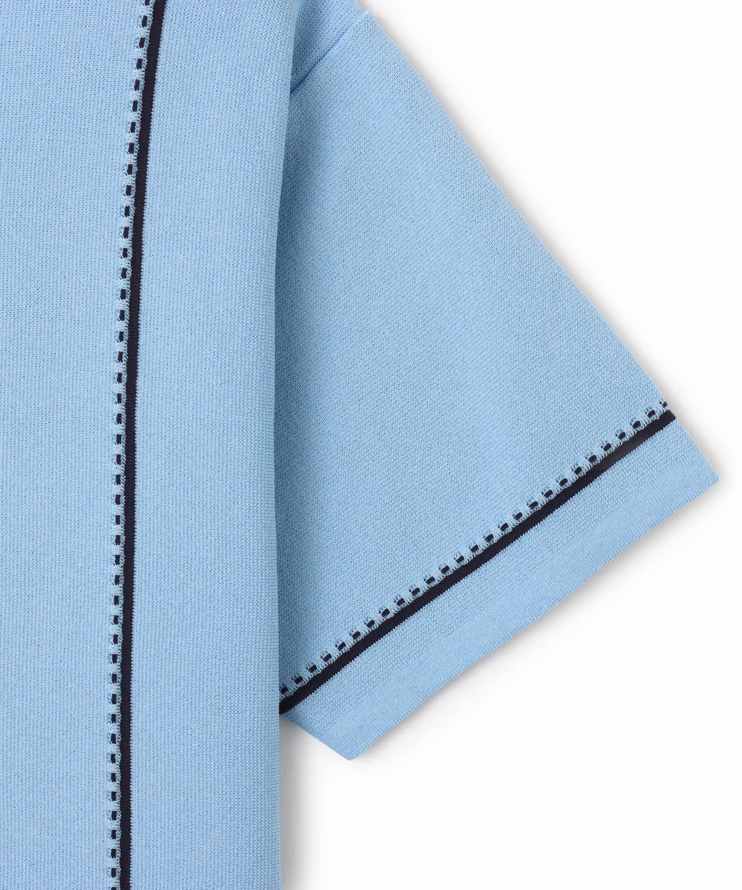 atmos Milano Rib Open Coller Knit Shirt  LIGHT BLUEの画像
