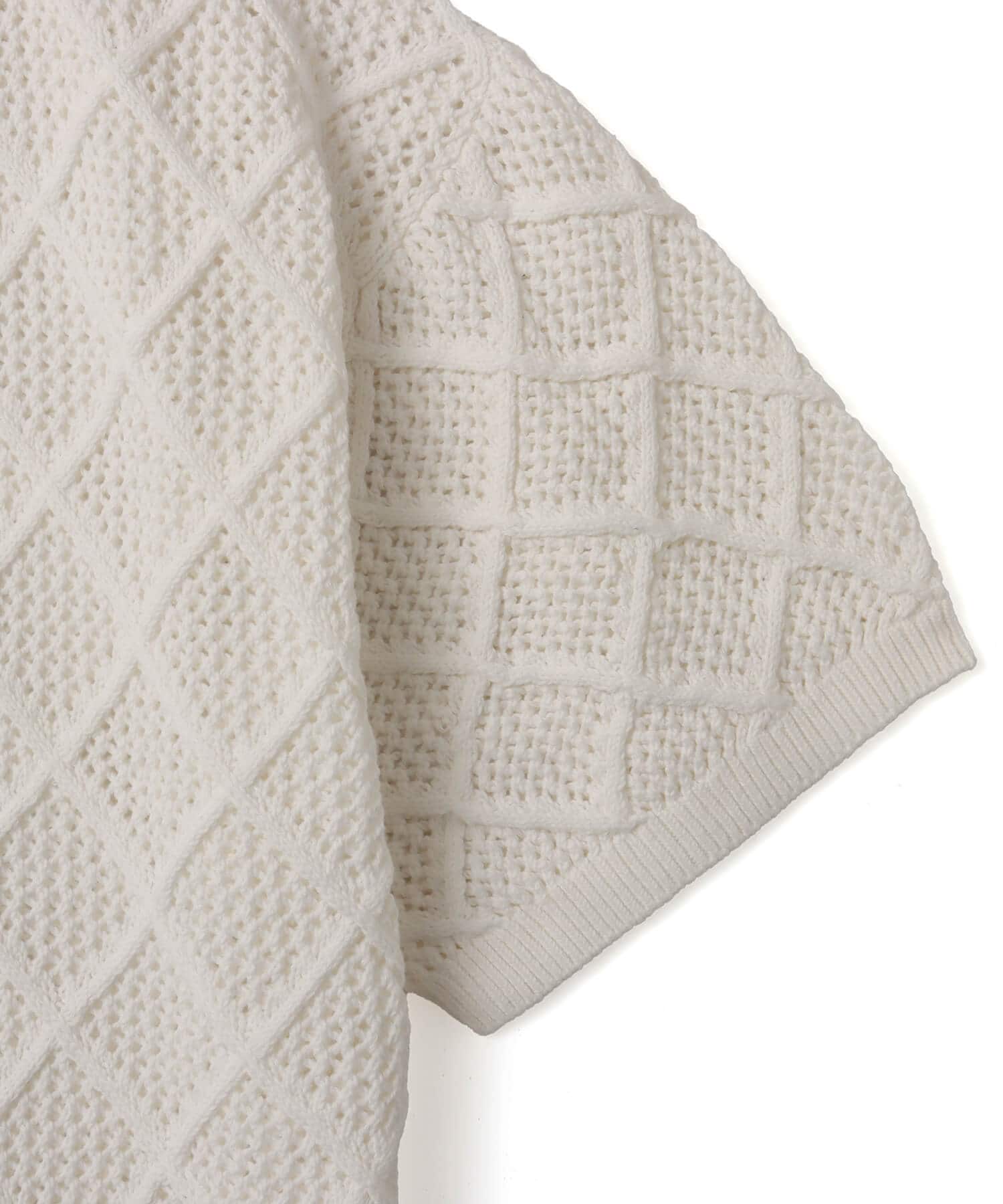 atmos Diamond Mesh Openwork Knit WHITEの画像