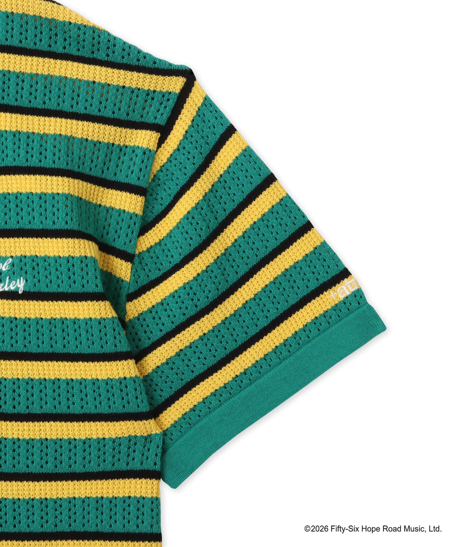 atmos x BOB MARLEY Jacquard Border Knit Polo GREENの画像