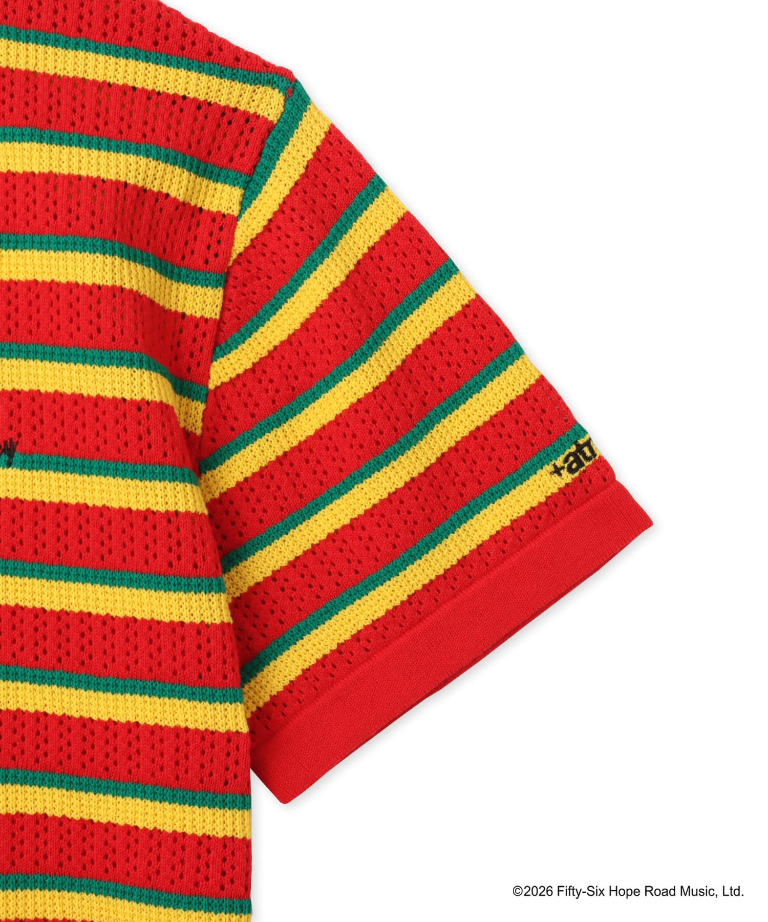 atmos x BOB MARLEY Jacquard Border Knit Polo ORANGEの画像