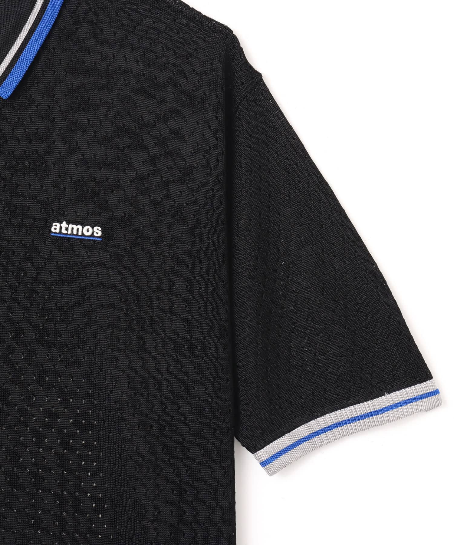 atmos Mesh Polo Shirt BLACKの画像