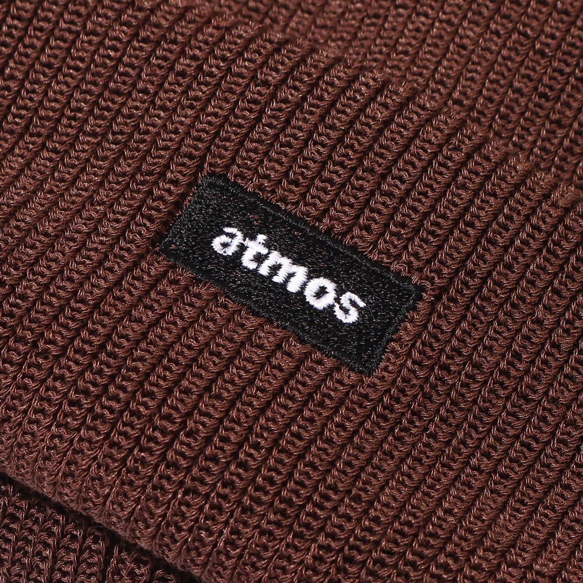 atmos SMALL BOX LOGO KNIT CAP BROWNの画像