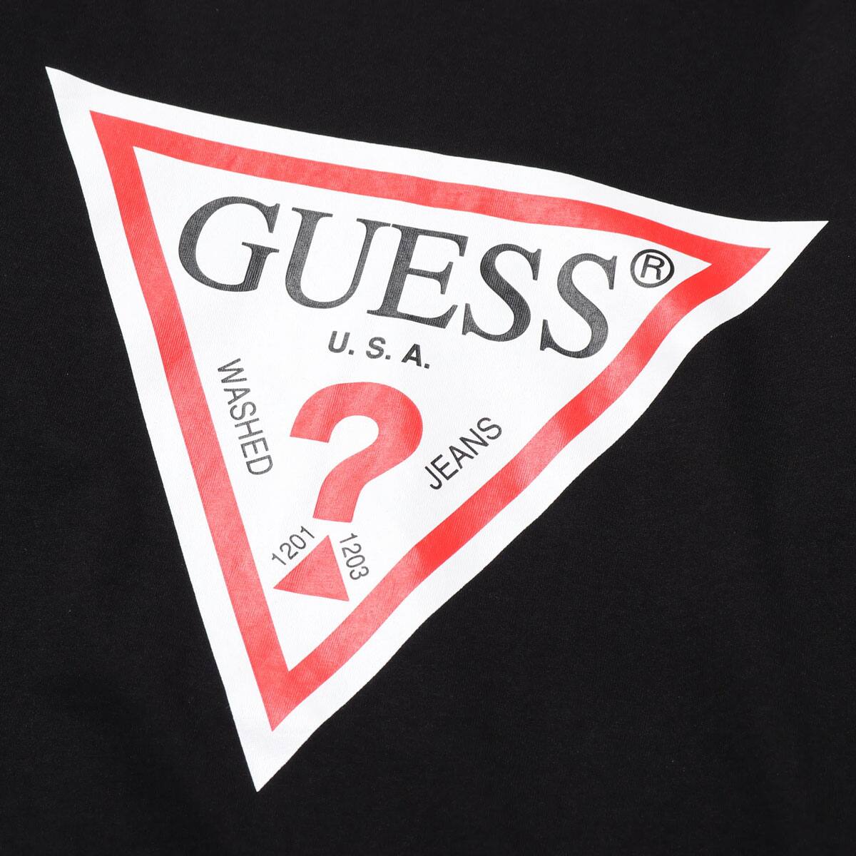 GUESS MEN'S L/SLV TEE SHIRT  ブラックの画像
