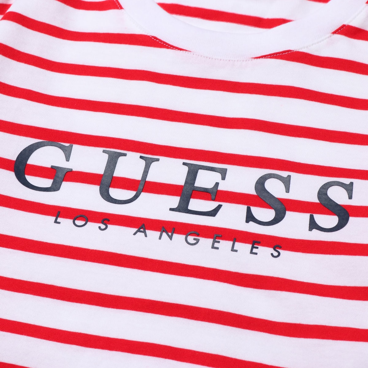GUESS MEN'S L/SLV TEE SHIRT  レッドの画像