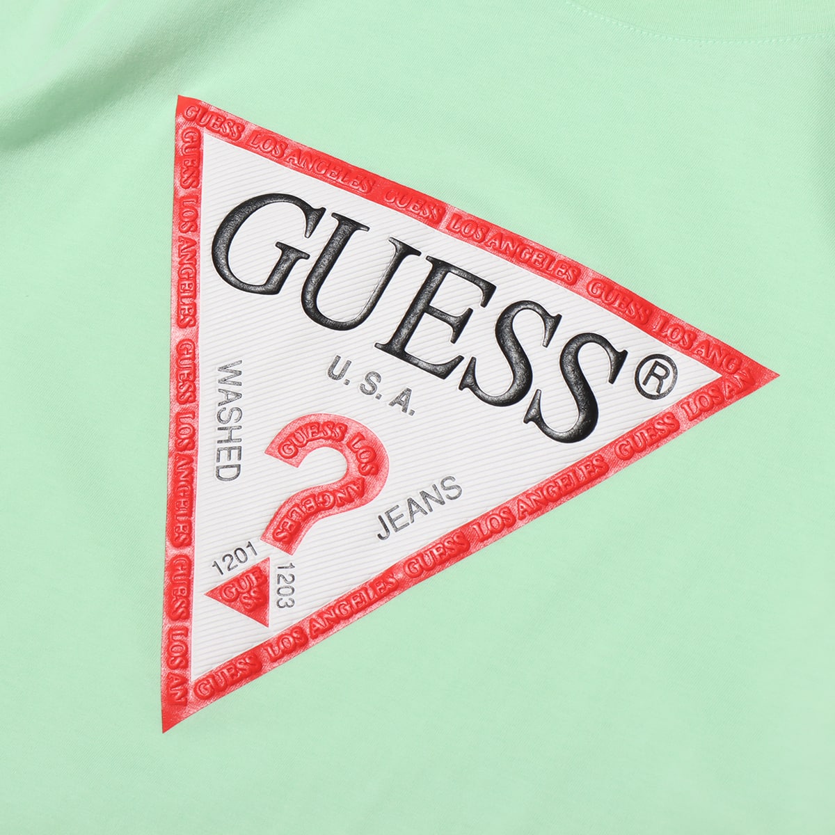 GUESS S/SLV TEE SHIRT GREEN 21SS-Iの画像