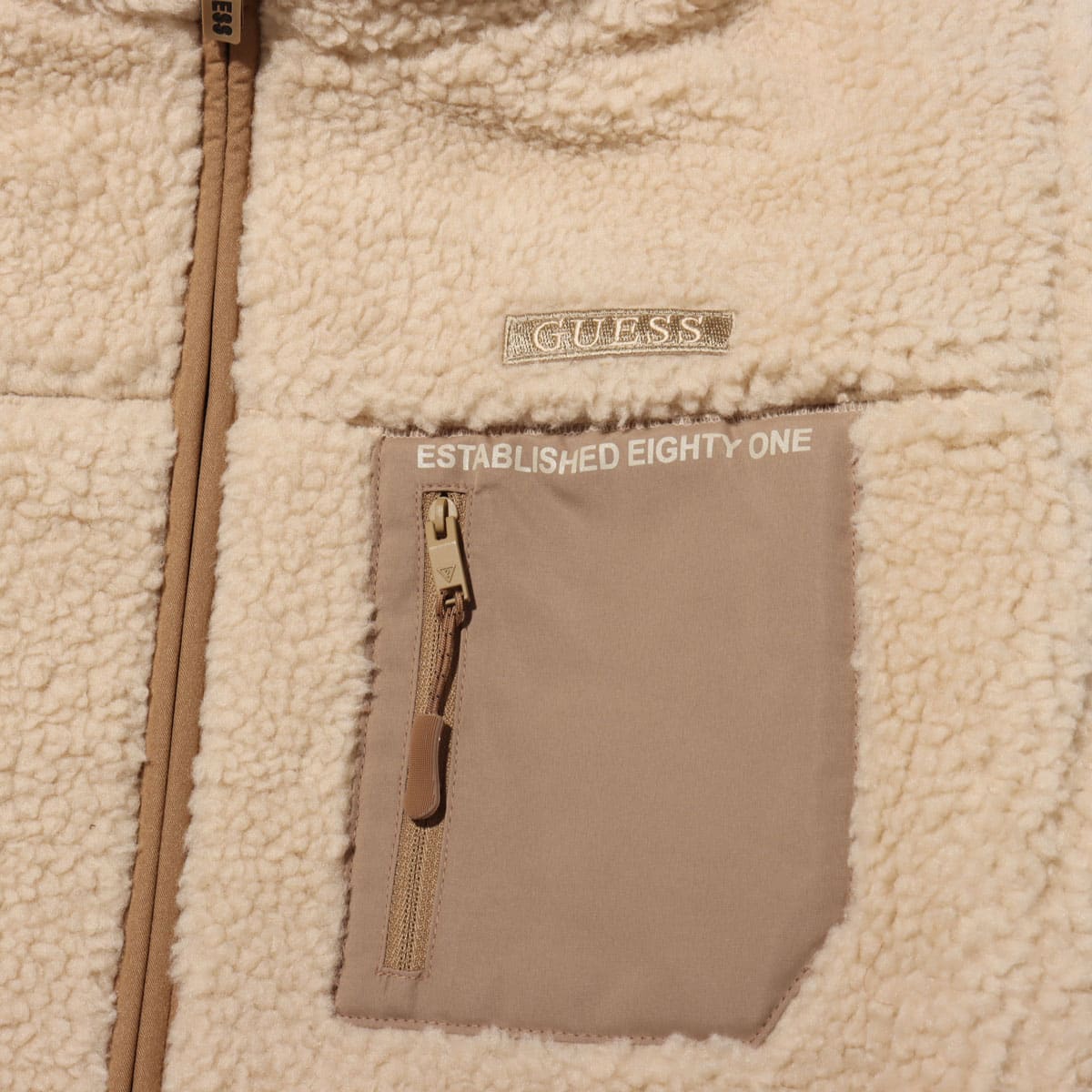 GUESS UNI ZIP UP JACKET BEIGE 20HO-Iの画像