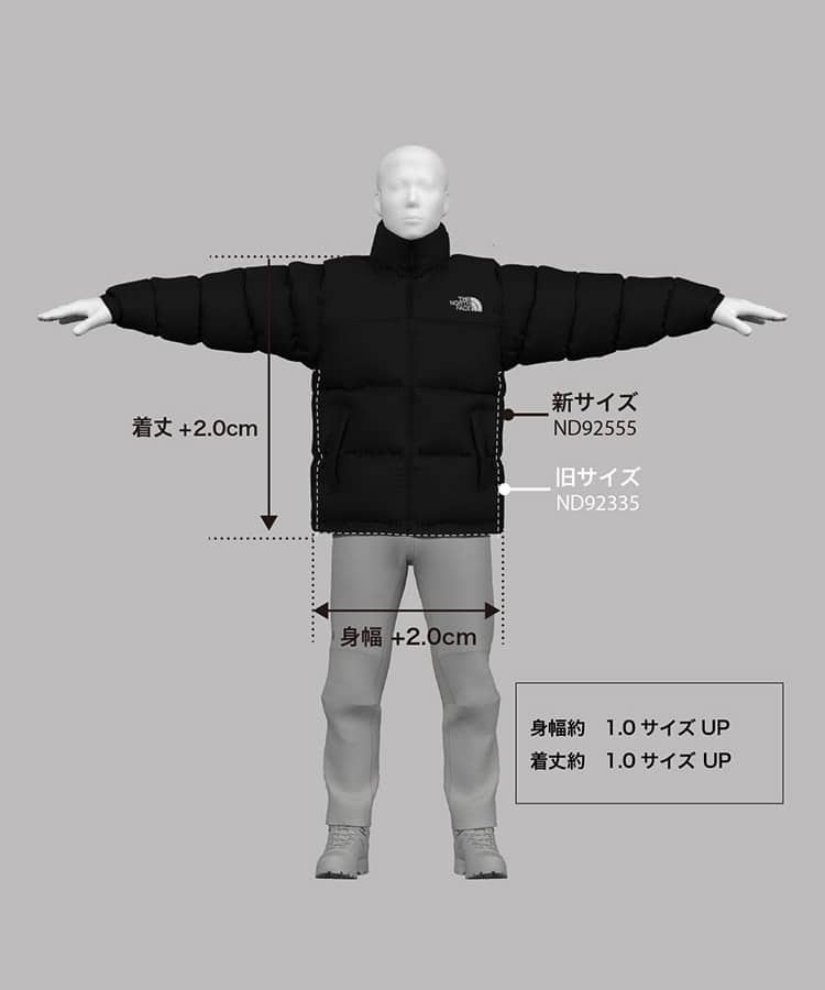 THE NORTH FACE Nuptse Jacket ヒューズボックスグレーxアスファルトグレーの画像