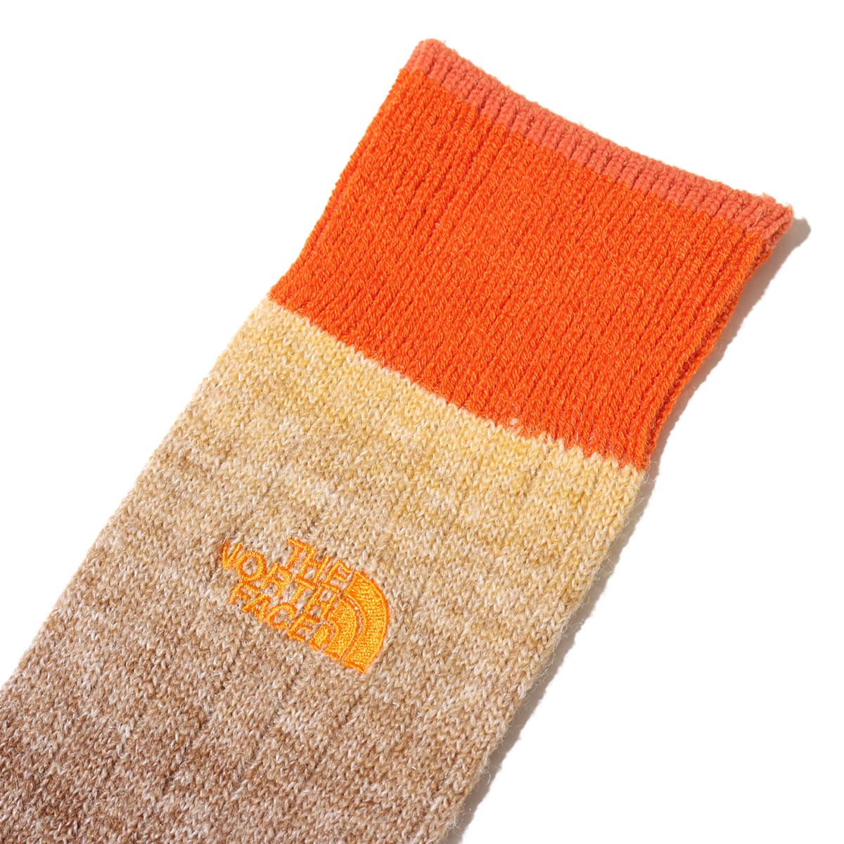 THE NORTH FACE Fade Wool Crew チコリコーヒー×TNFオレンジ の画像