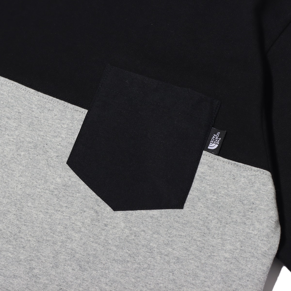 THE NORTH FACE S/S 2 TONE POCKET TEE BLACK/MIX GRAY 22SS-I