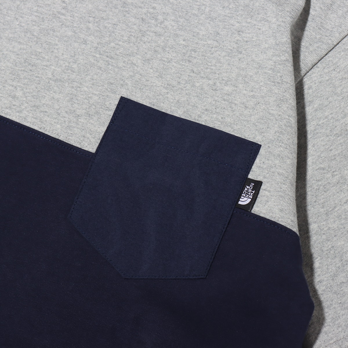THE NORTH FACE S/S 2 TONE POCKET TEE MIX GRAY/TNF NAVY 21SS-Iの画像