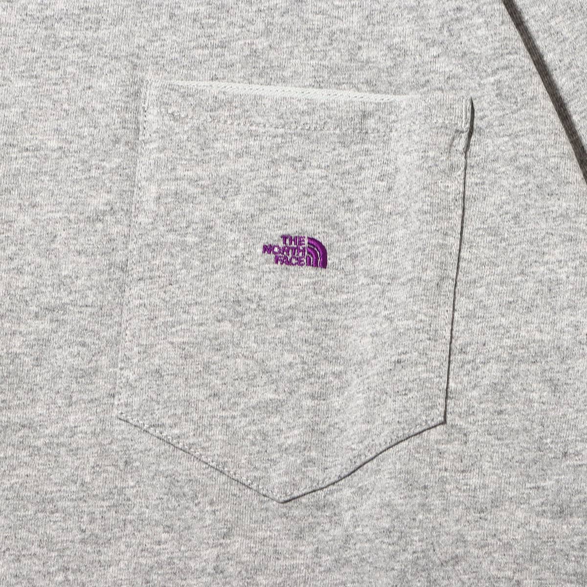 THE NORTH FACE PURPLE LABEL 7oz L/S Pocket Tee Mix Gray X Purple 22FW-Iの画像