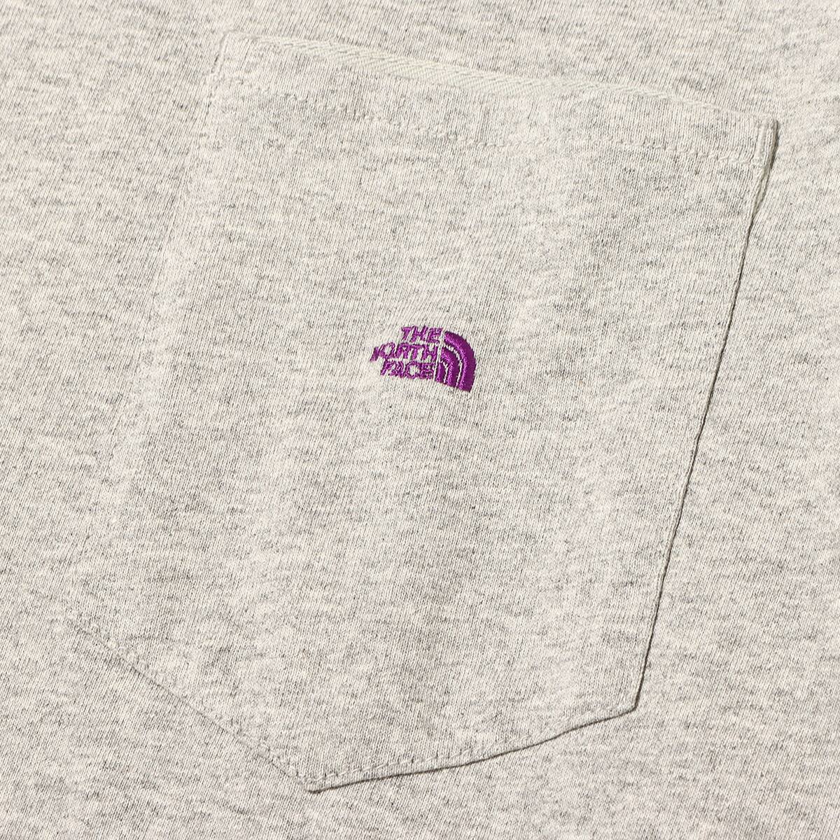 THE NORTH FACE PURPLE LABEL 7oz L/S Pocket Tee Mix Gray X Purple 23SS-Iの画像