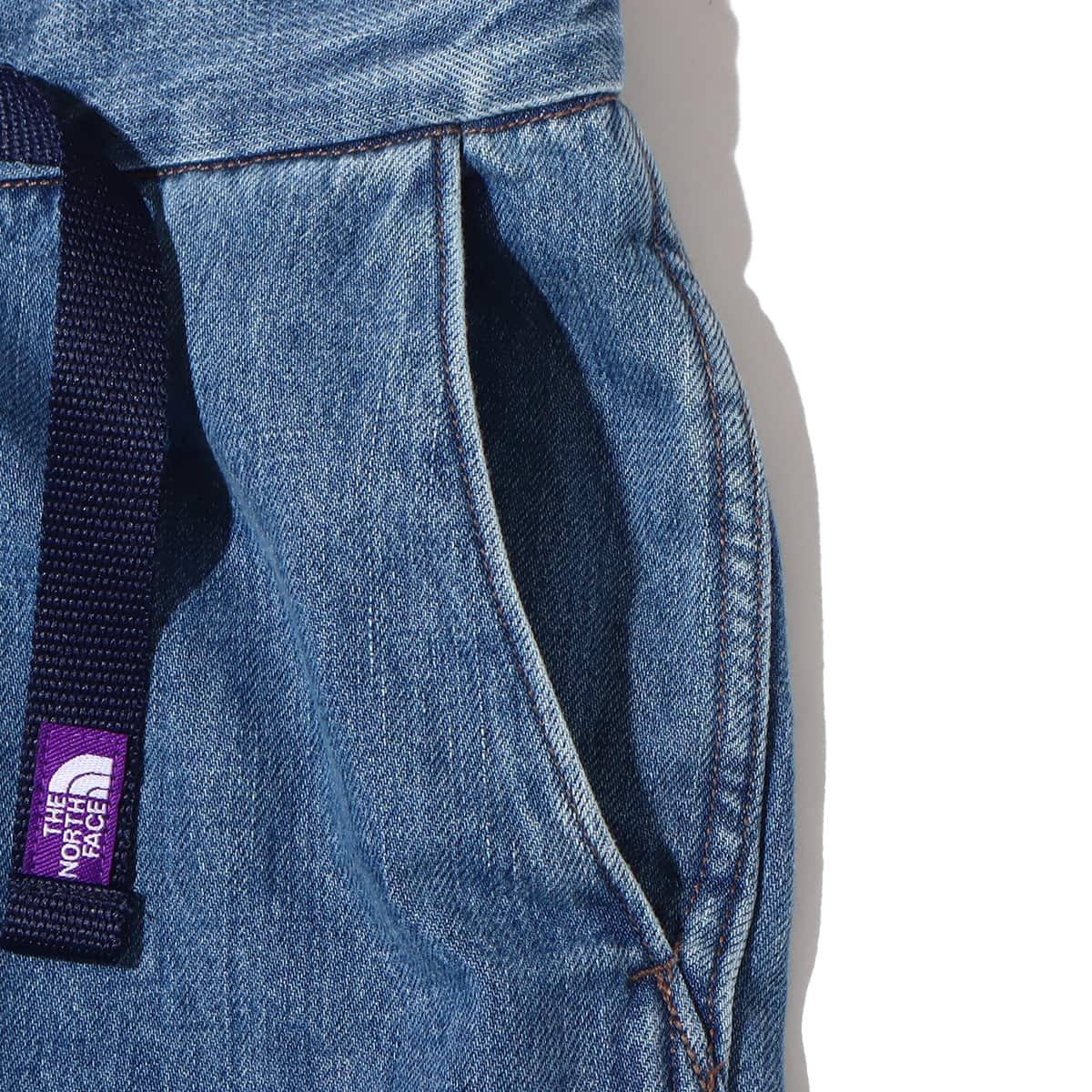 THE NORTH FACE PURPLE LABEL Denim Wide Tapered Pants Indigo Bleach