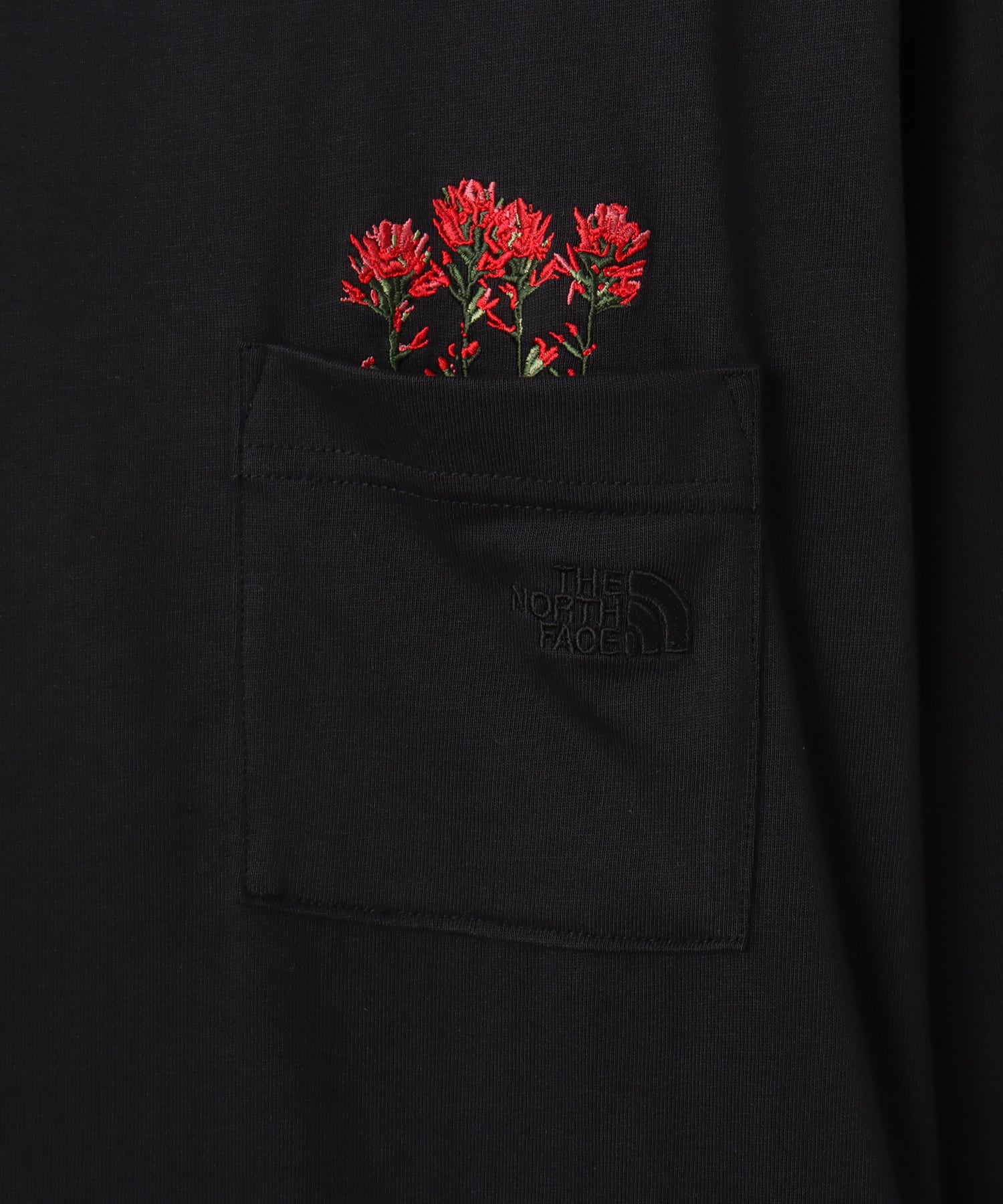 THE NORTH FACE L/S FD Flower Logo Tee ブラックの画像