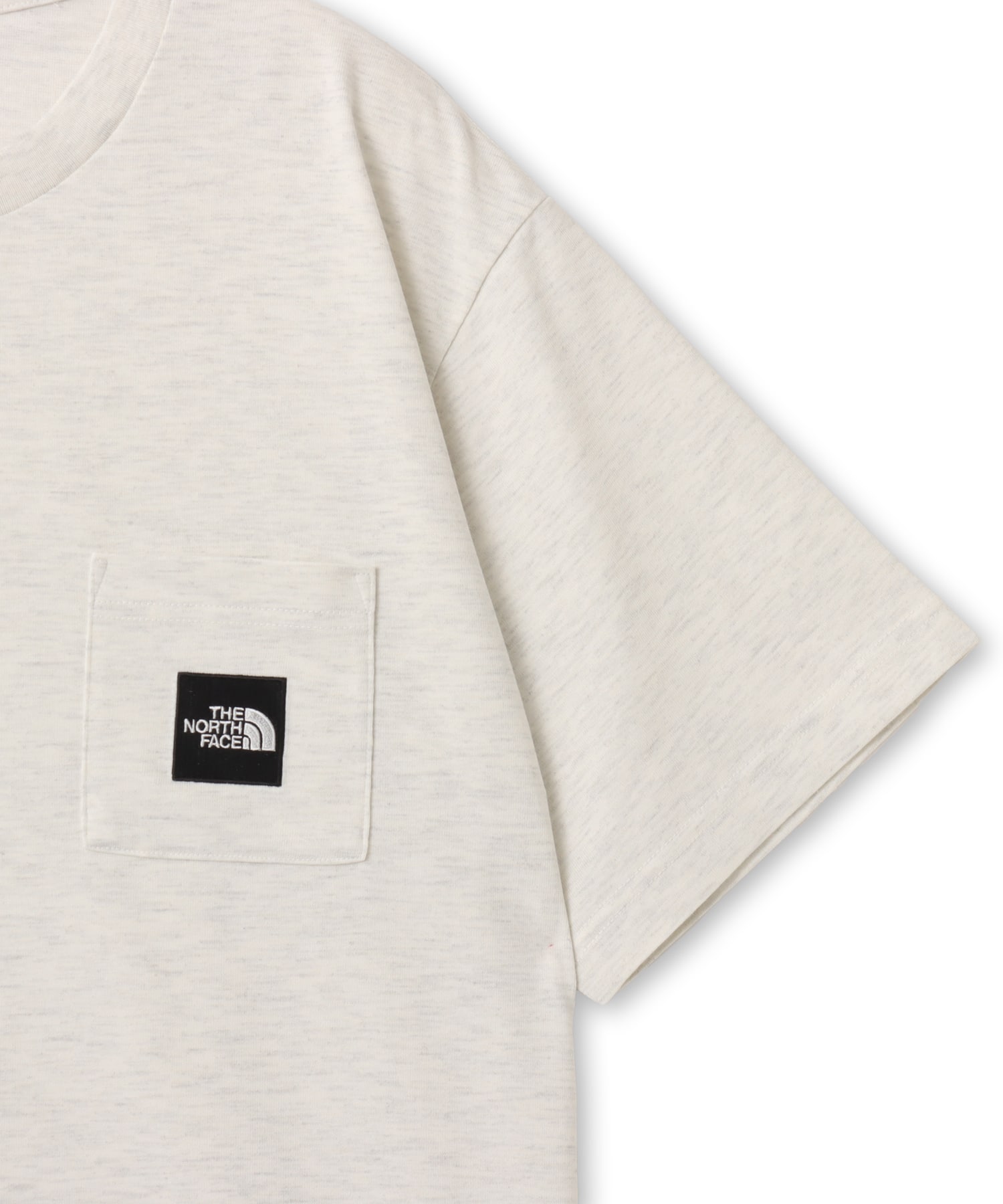 THE NORTH FACE S/S Square Logo Pocket Tee ホワイトミックスグレーの画像