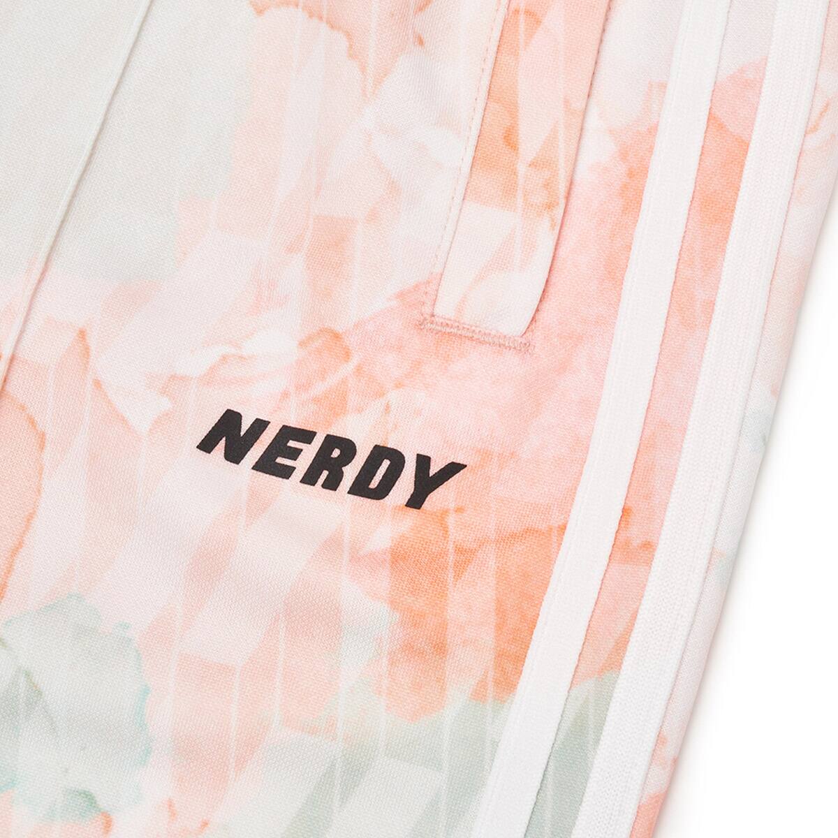 NERDY × ATMOS DNA Watercolor Brush Track Pants ORANGEの画像