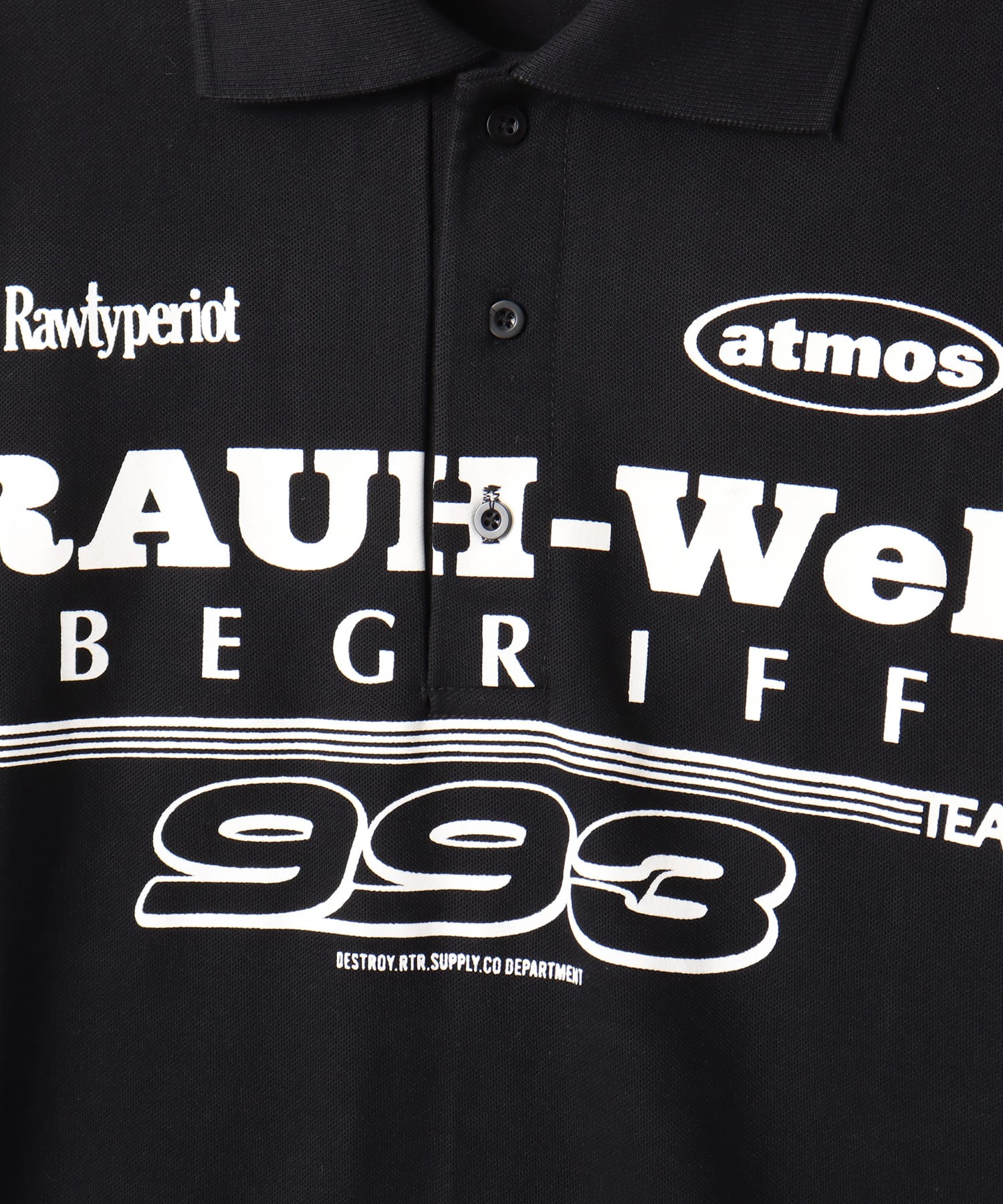 RawTypeRiot x RWB x Atmos Polo Shirt BLACKの画像