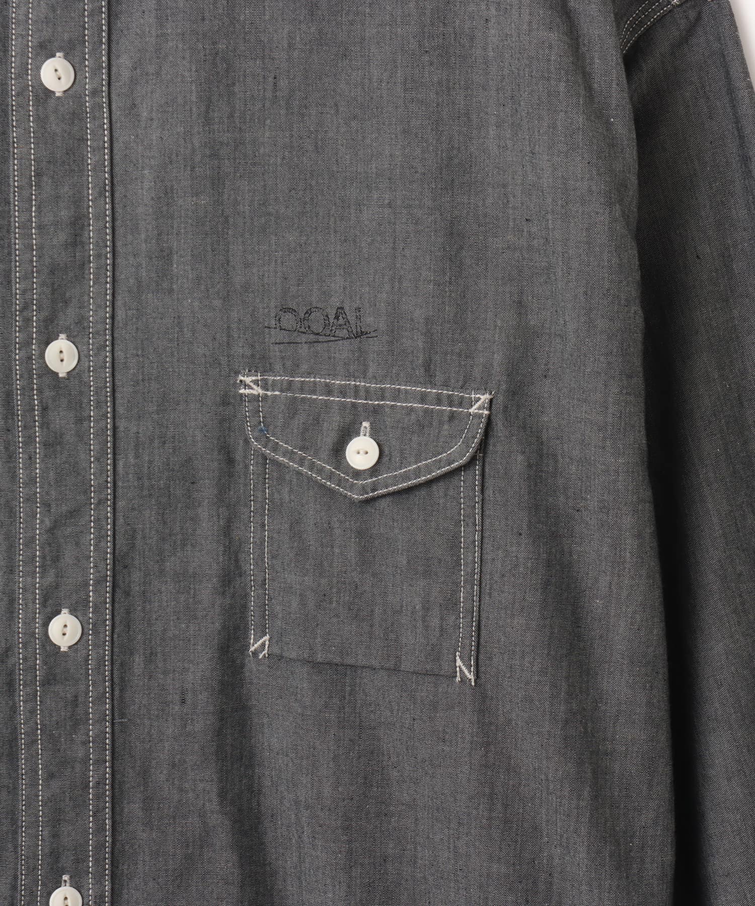 nanamica Regular Collar Chambray Shirt Grayの画像