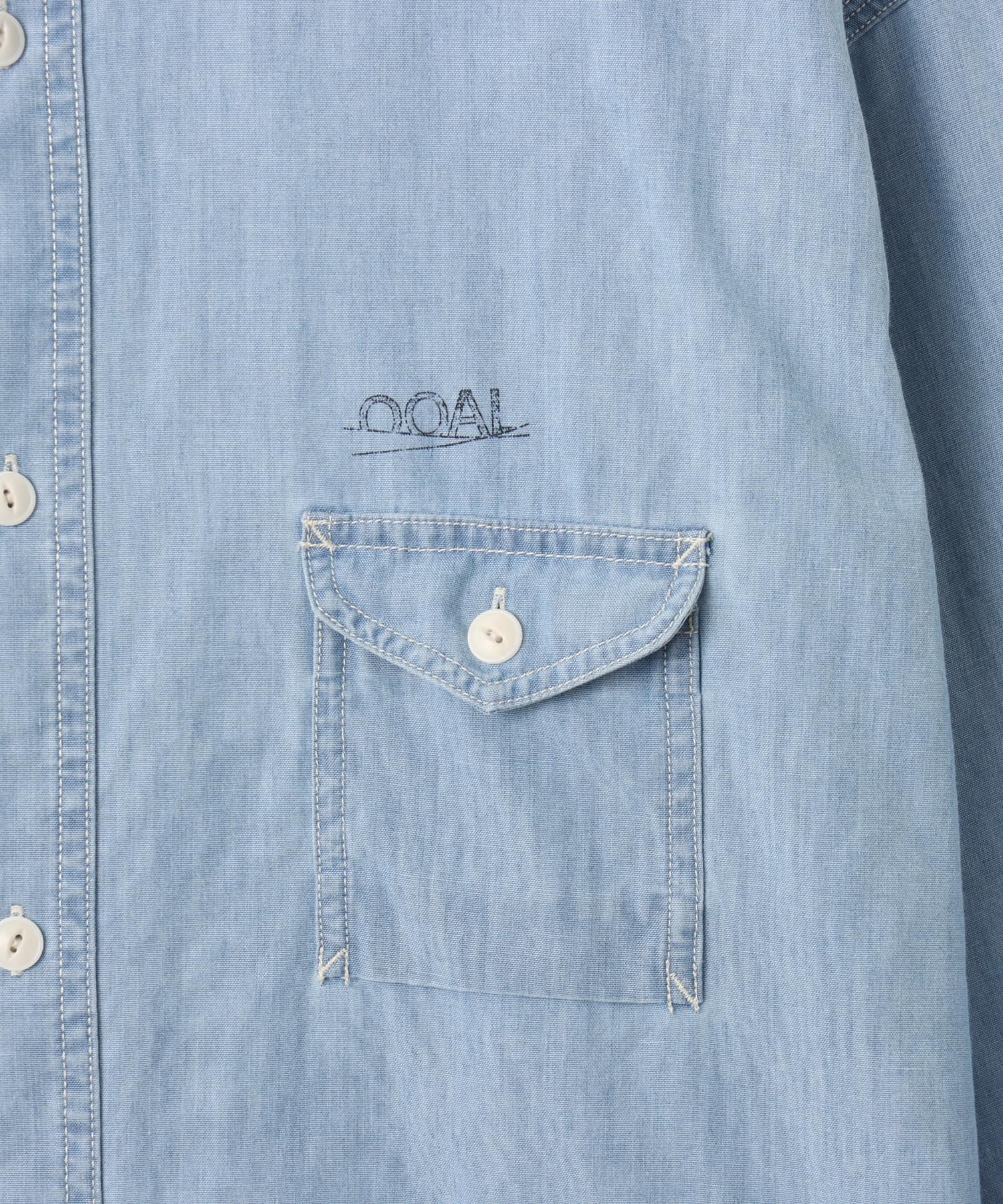 nanamica Regular Collar Chambray Shirt Light Indigoの画像