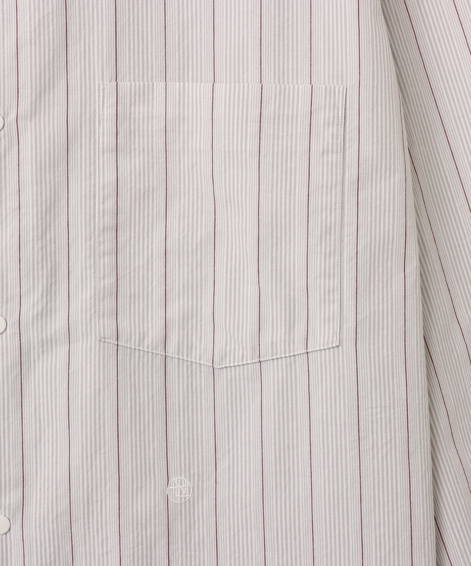 nanamica Regular Collar Stripe Wind Shirt Grayの画像