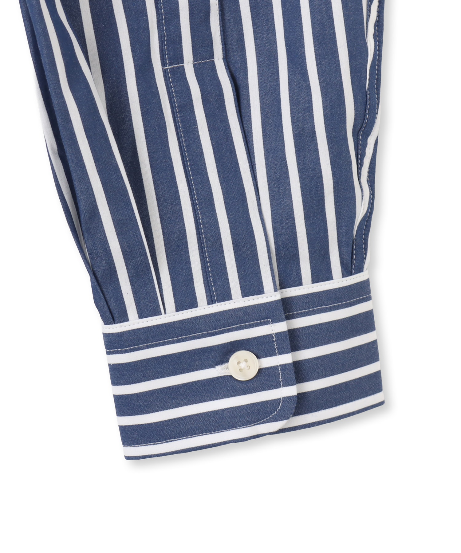 SPORTY＆RICH SRC Oversized Shirt Navy Stripeの画像