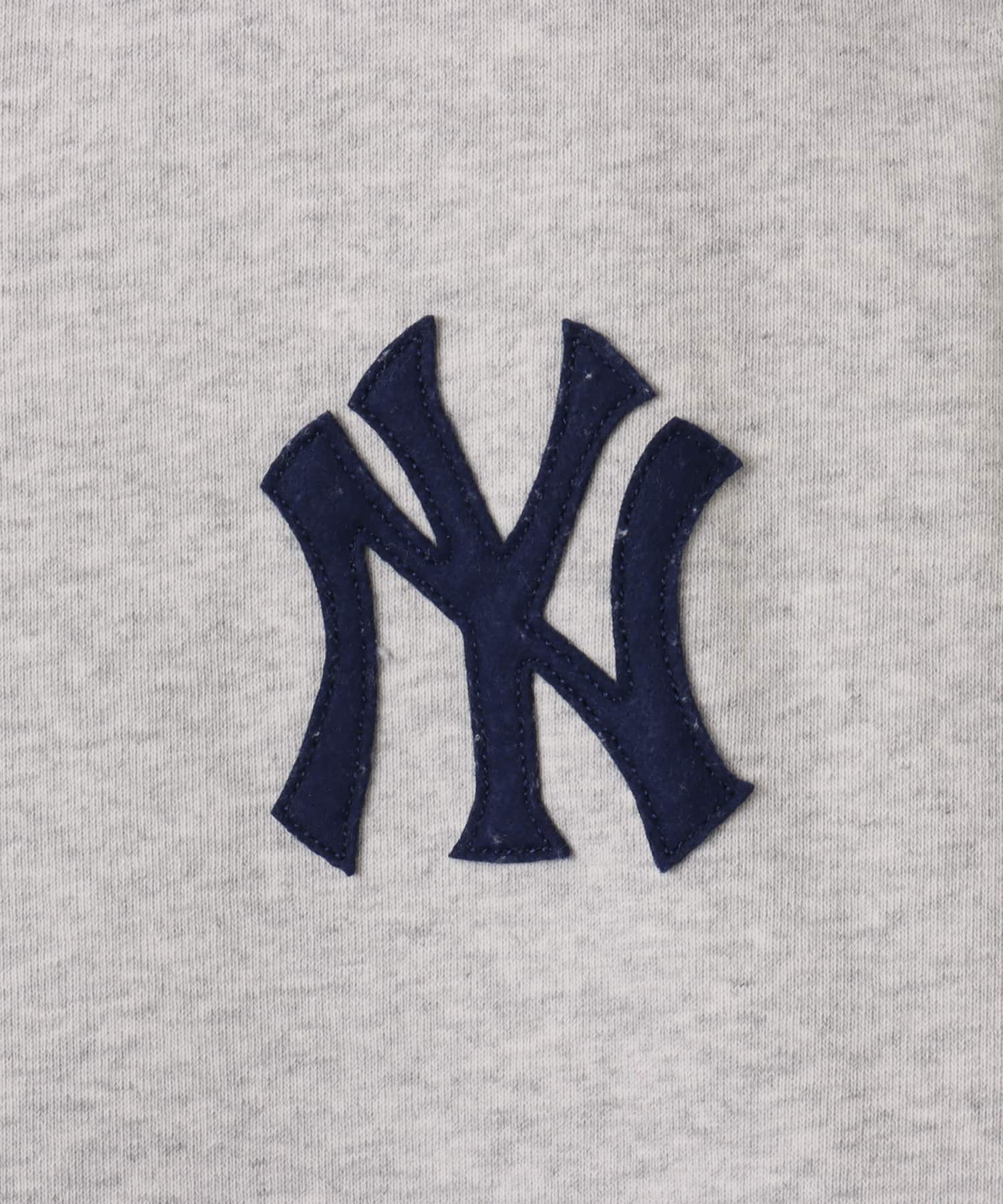 SPORTY＆RICH Heritage Yankees Serif Zip Hoodie Heather Grayの画像