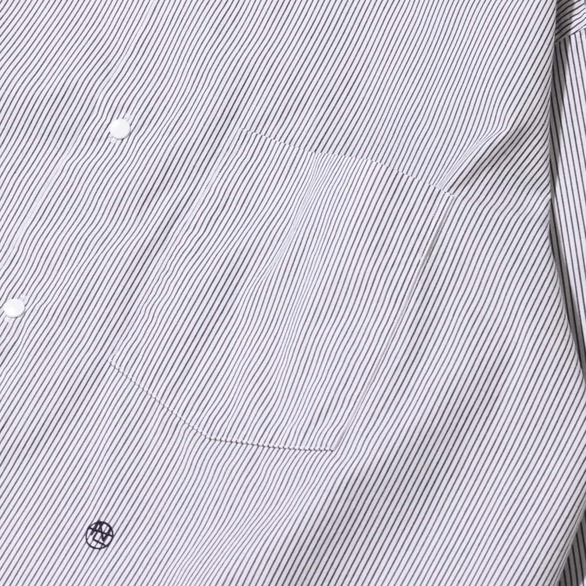 nanamica Regular Collar Stripe Wind Shirt Black 23FA-Iの画像