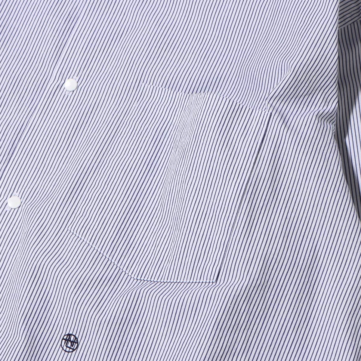 nanamica Regular Collar Stripe Wind Shirt Navy 23FA-Iの画像