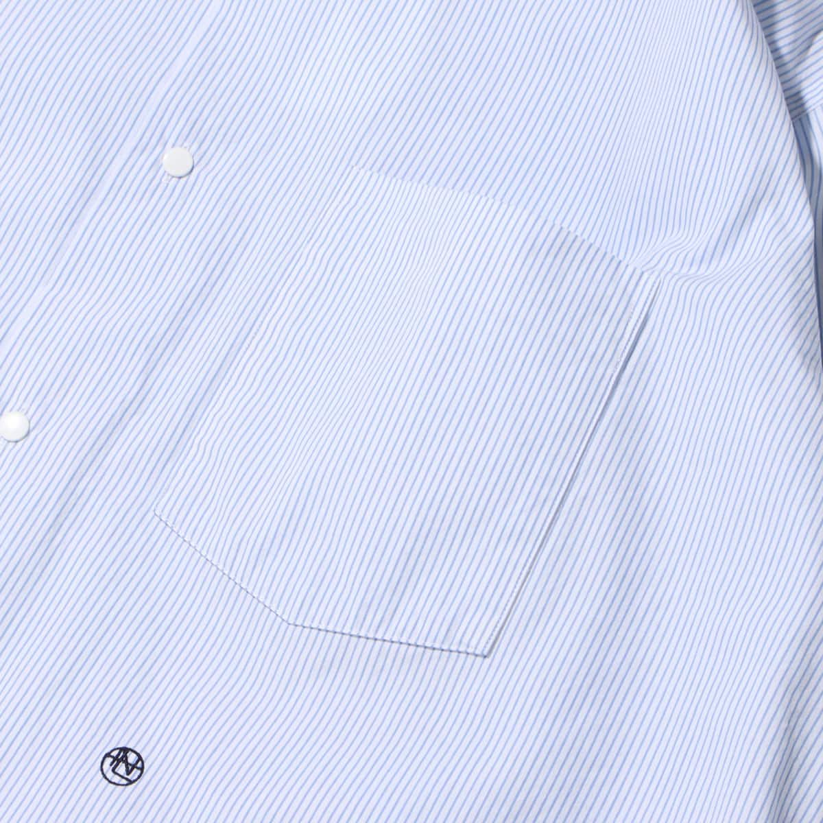 nanamica Regular Collar Stripe Wind Shirt Sax 23FA-Iの画像