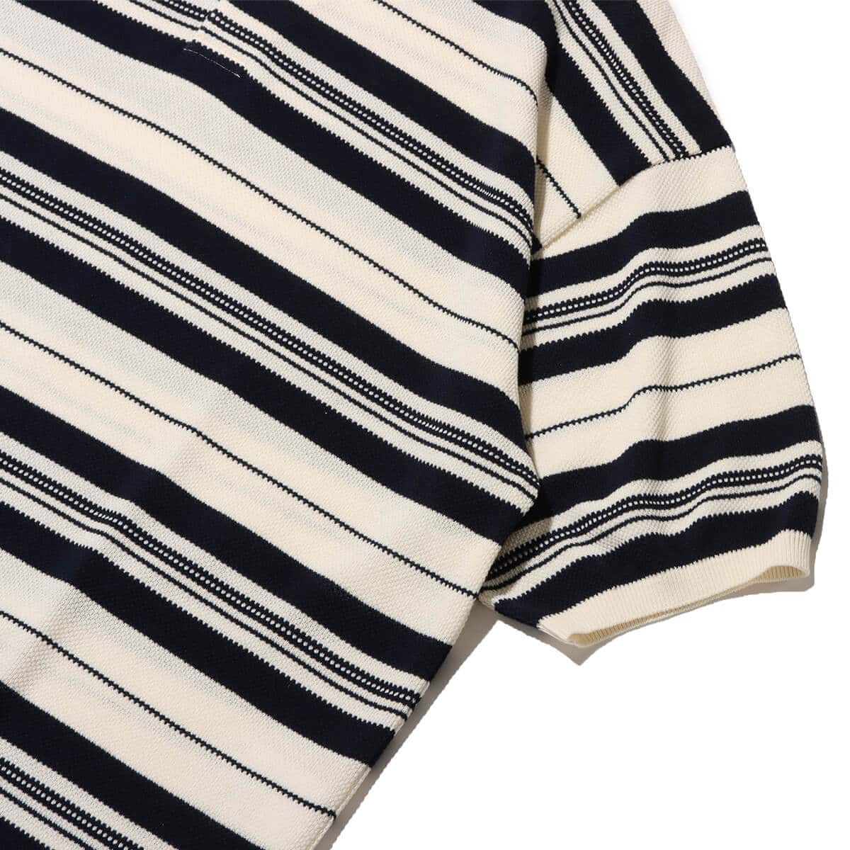 nanamica Stripe Polo Sweater Ecruの画像