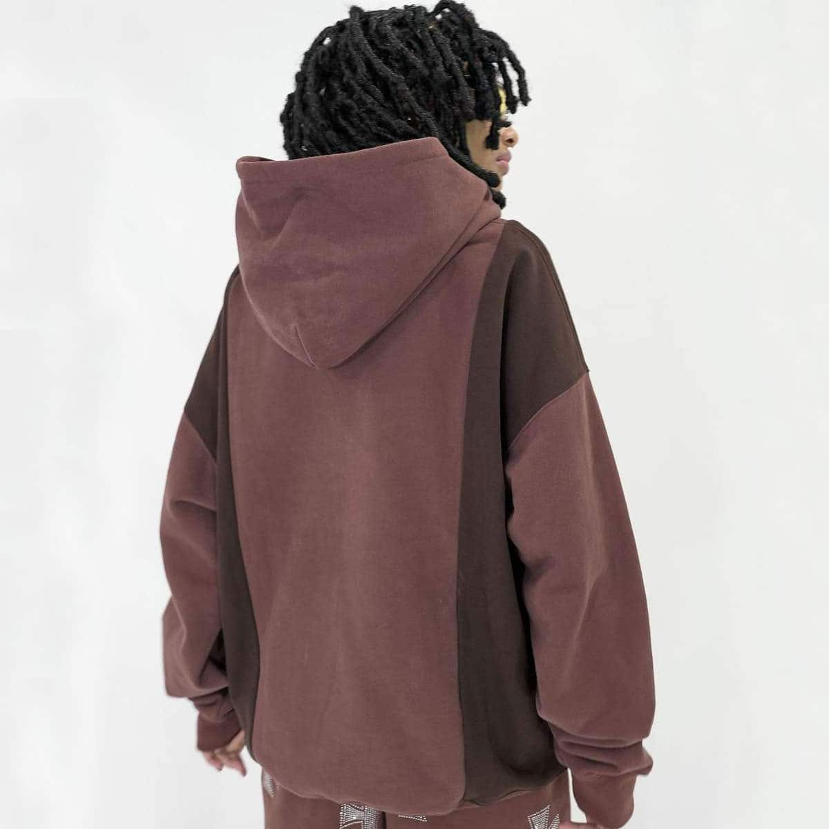 SUPPLIER BICOLOR PANEL HOODIE BROWN 21FA-I